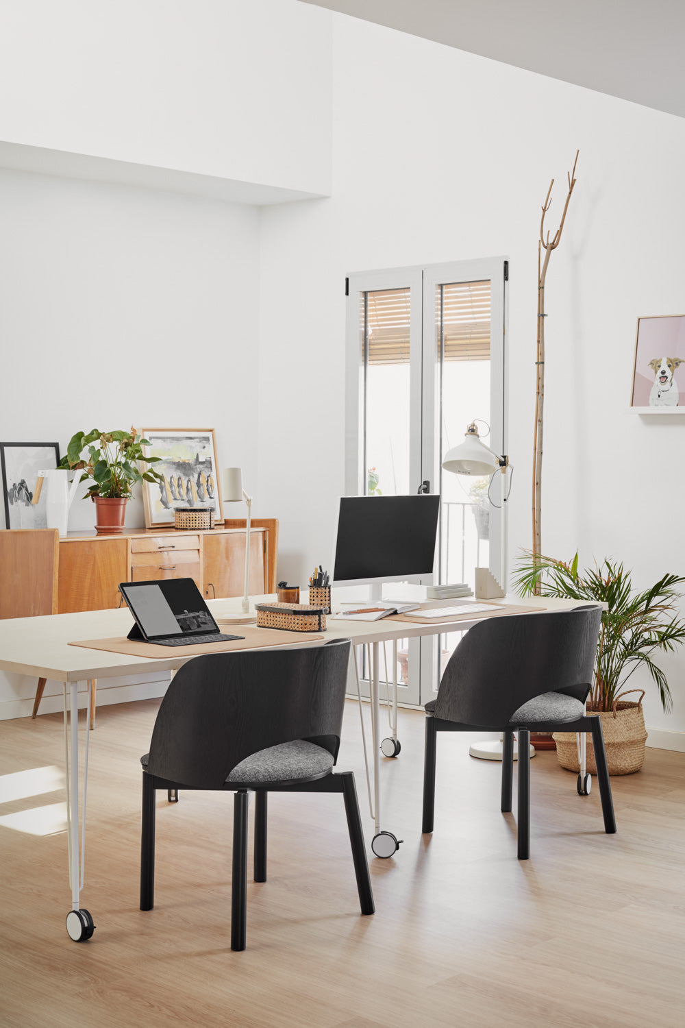 Lot de 2 chaises 50x78 h45 cm Dam en frêne noir