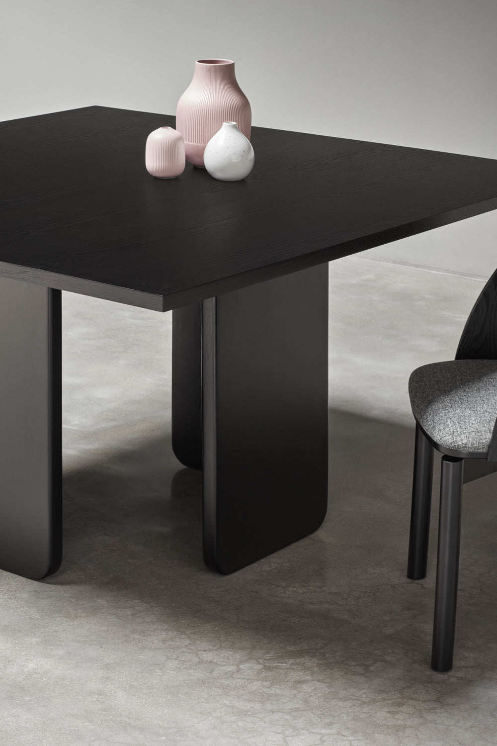 Lot de 2 chaises 50x78 h45 cm Dam en frêne noir