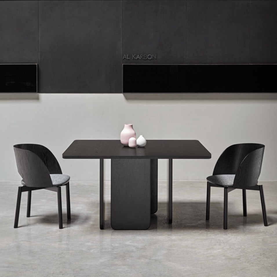 Lot de 2 chaises 50x78 h45 cm Dam en frêne noir