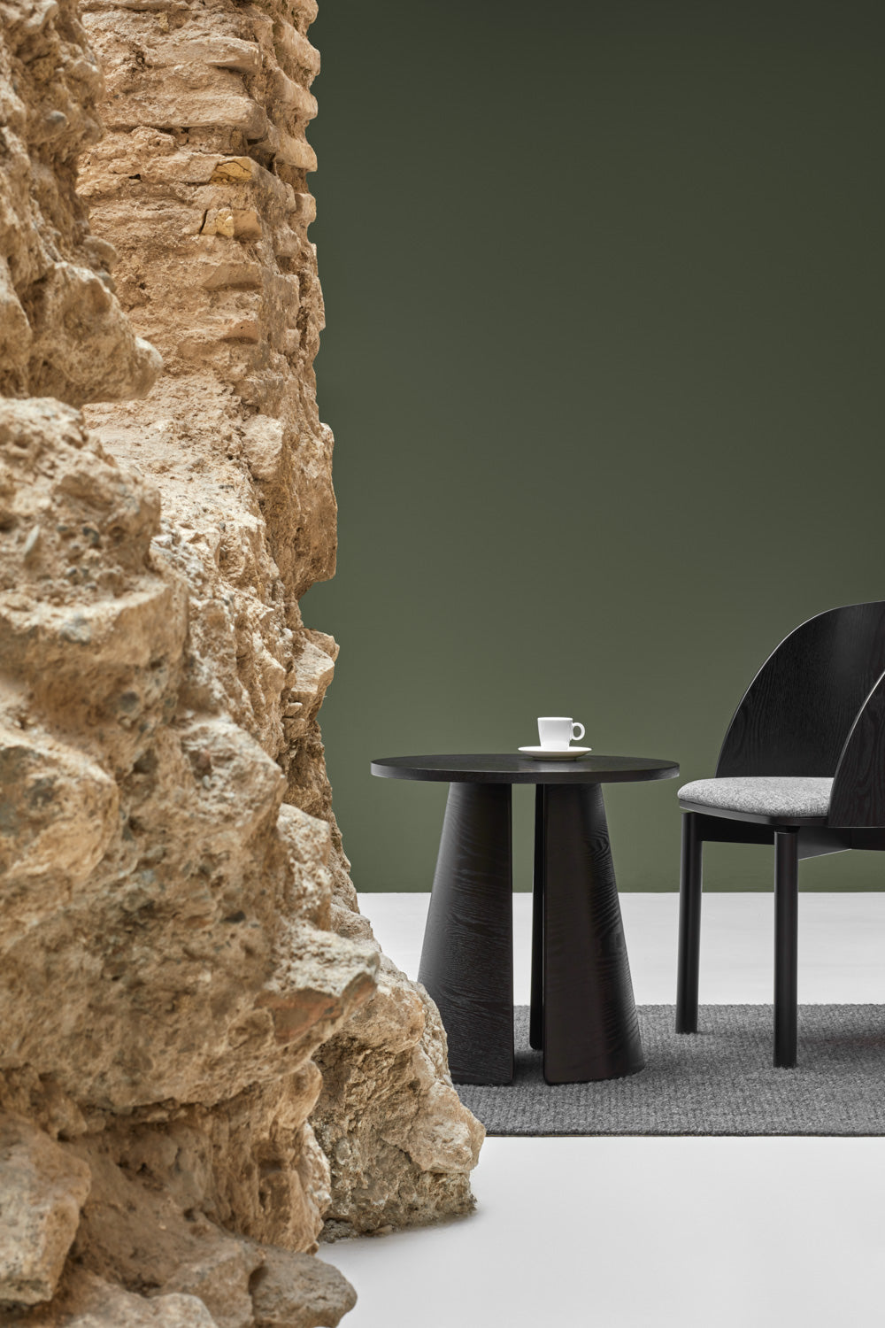 Lot de 2 chaises 50x78 h45 cm Dam en frêne noir