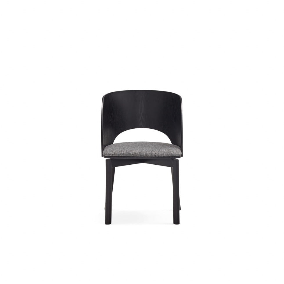 Lot de 2 chaises 50x78 h45 cm Dam en frêne noir