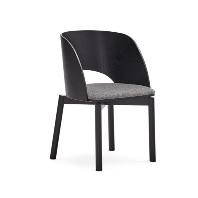 Lot de 2 chaises 50x78 h45 cm Dam en frêne noir