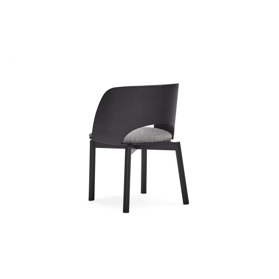Lot de 2 chaises 50x78 h45 cm Dam en frêne noir
