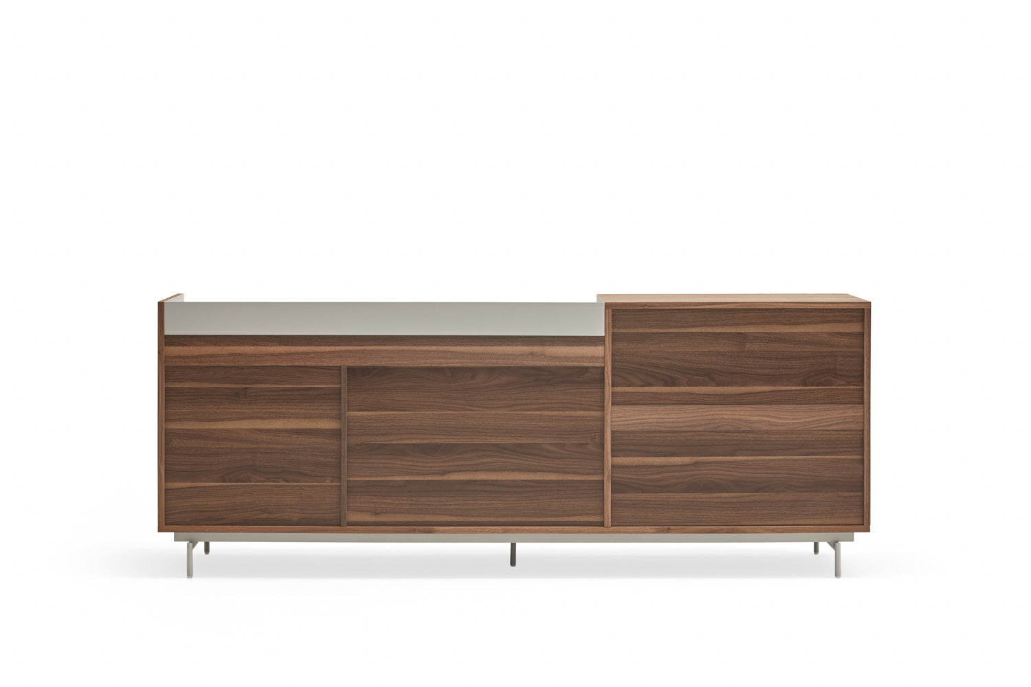 Buffet 3 portes 3 tiroirs 200x45 cm Valley deTeulat noyer/gris