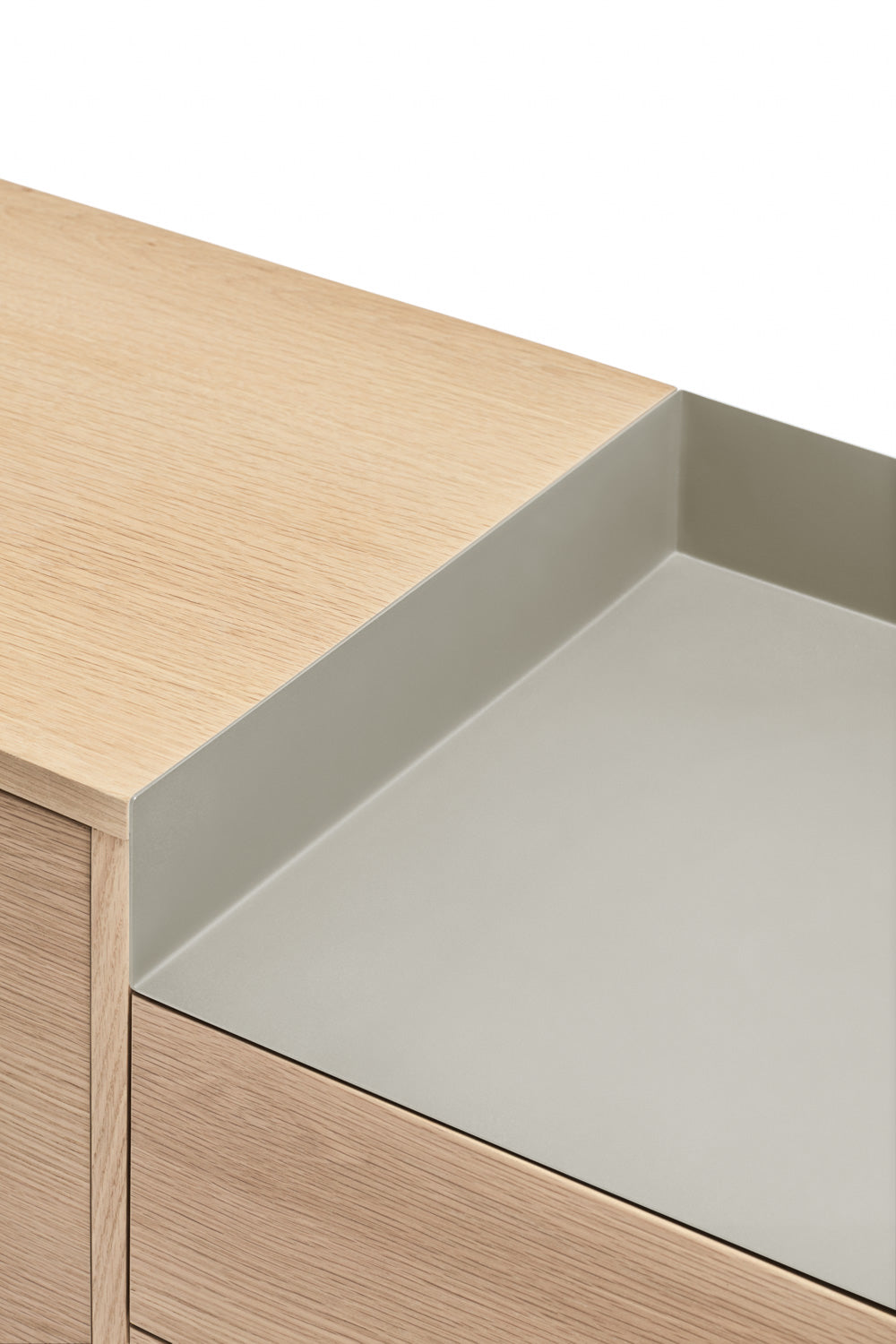Buffet 3 tiroirs 2 portes 150x45 cm Valley de Teulat chêne/gris clair