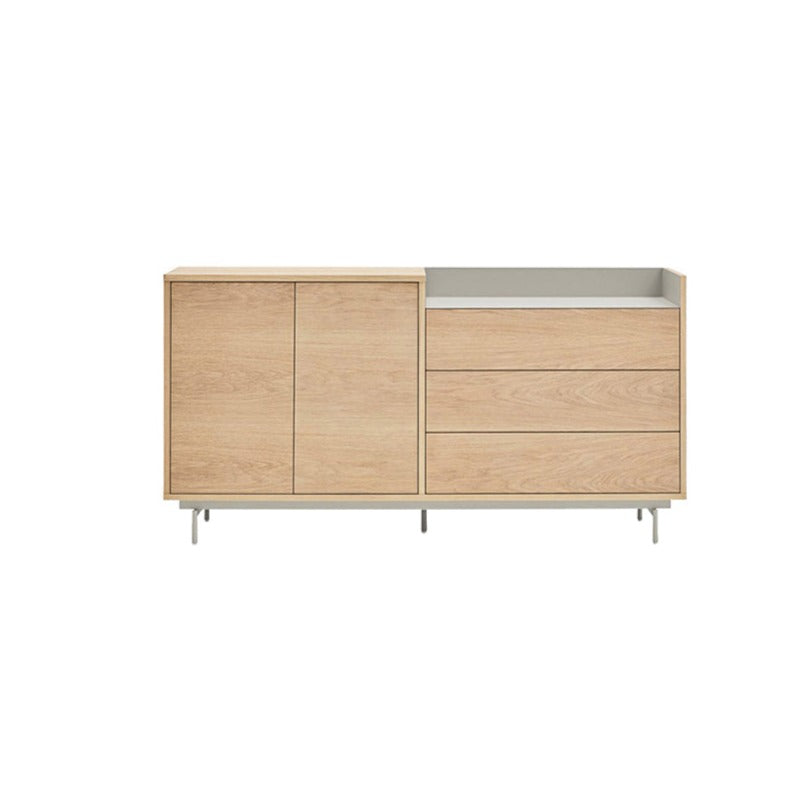 Buffet 3 tiroirs 2 portes 150x45 cm Valley de Teulat chêne/gris clair