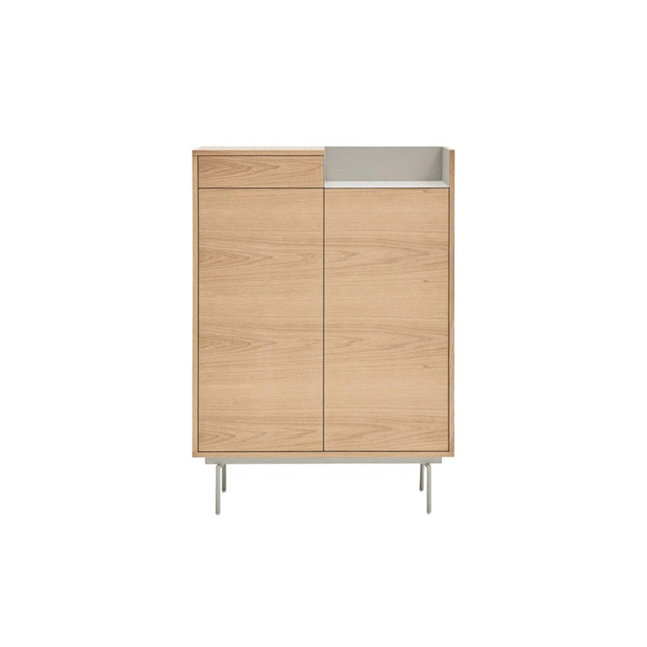Buffet 2 portes 92x130 cm chêne/gris clair Valley de Teulat