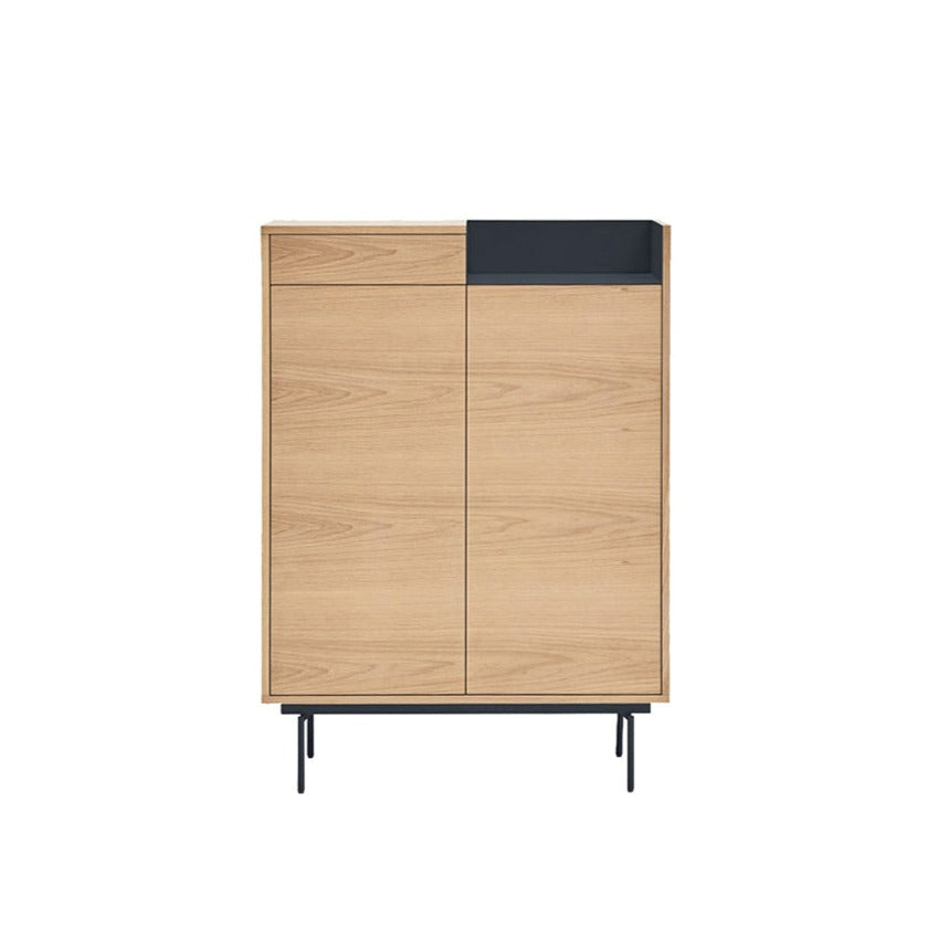 Buffet 2 portes 92x130 cm Valley de Teulat chêne/bleu