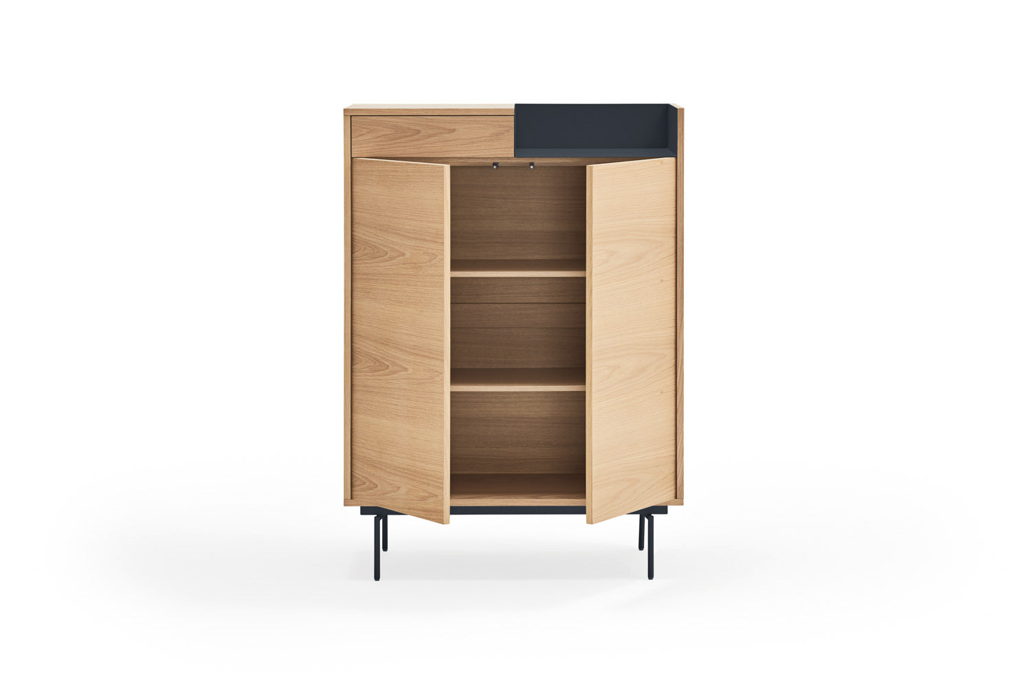 Buffet 2 portes 92x130 cm Valley de Teulat chêne/bleu
