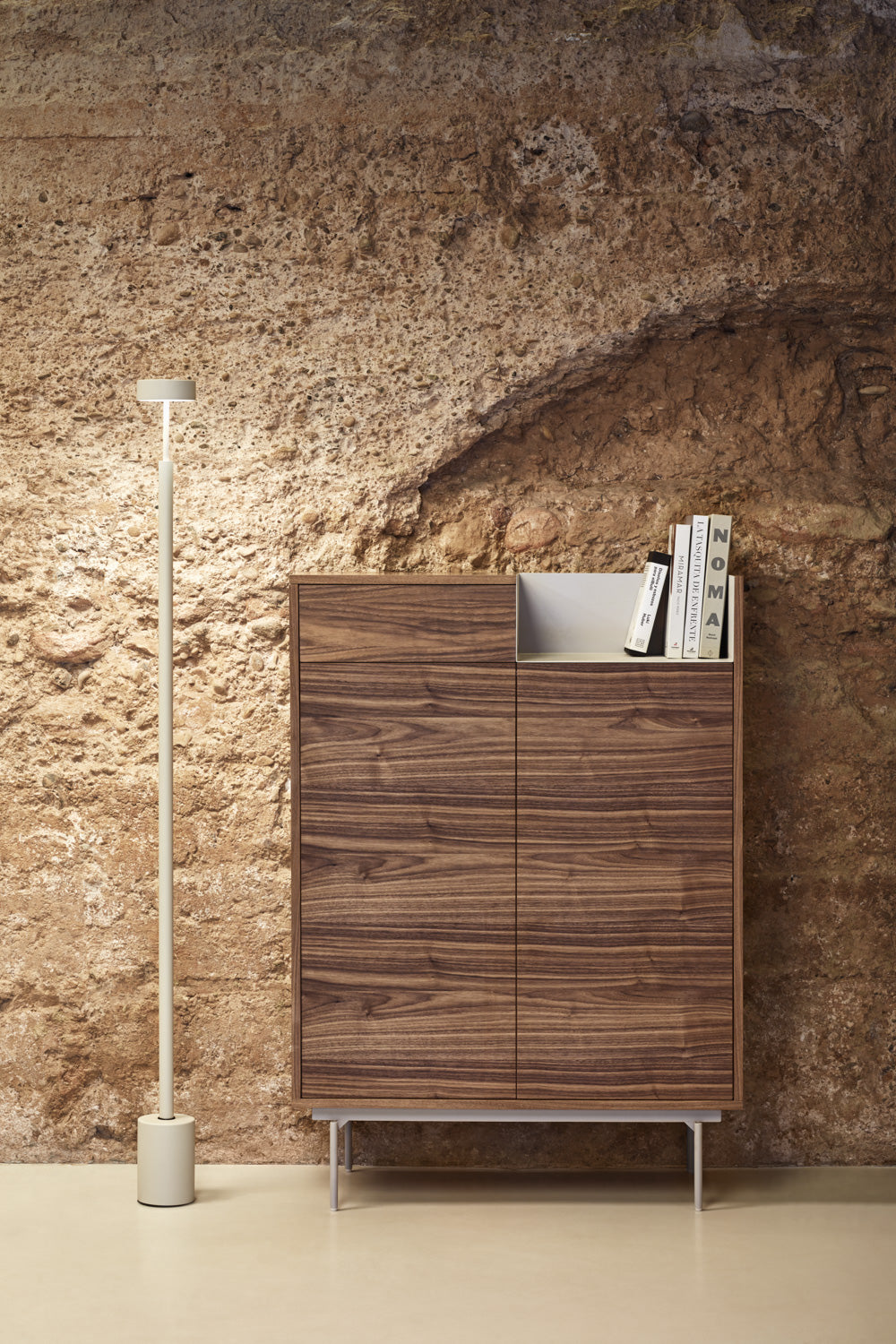 Buffet 2 portes 92x130 cm Valley de Teulat noyer/gris clair