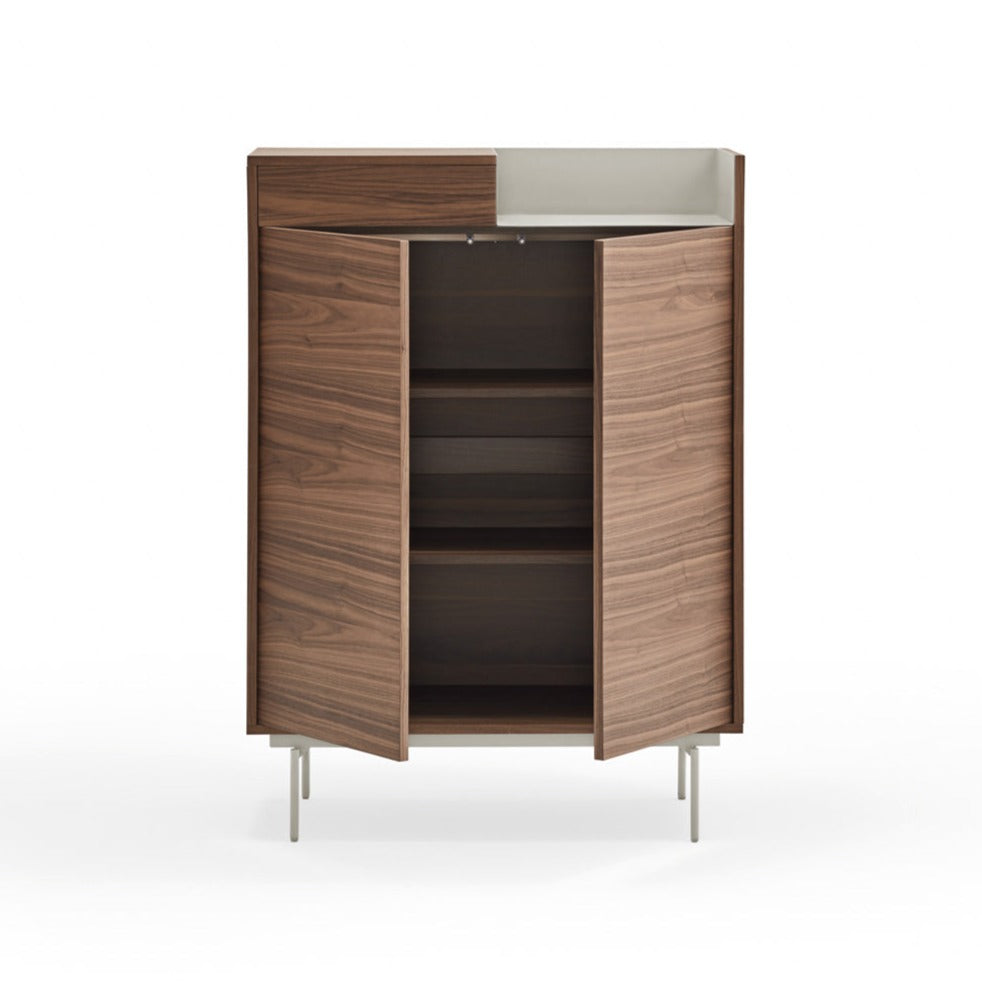 Buffet 2 portes 92x130 cm Valley de Teulat noyer/gris clair