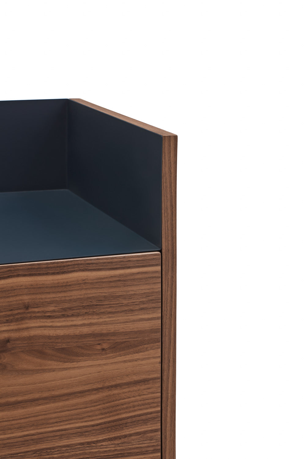 Buffet 2 portes 92x130 cm Valley de Teulat noyer/bleu