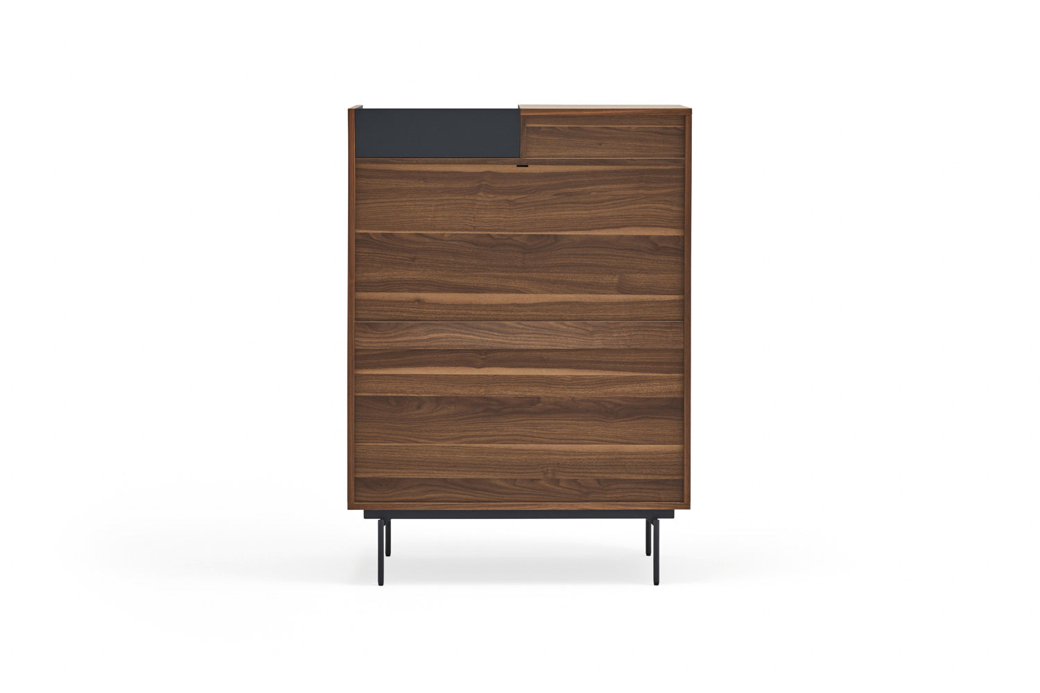 Buffet 2 portes 92x130 cm Valley de Teulat noyer/bleu