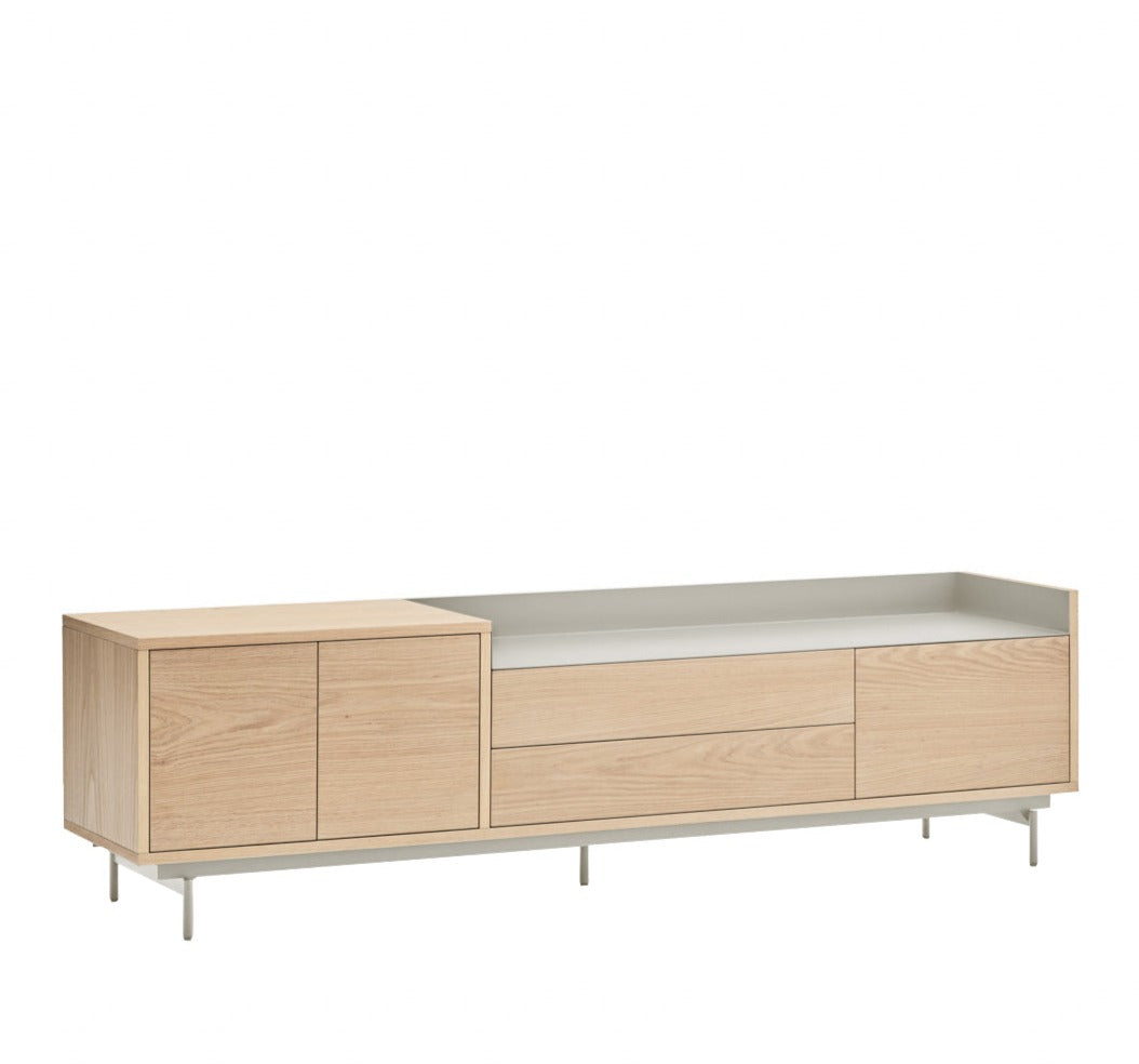 Meuble TV 180x40 cm Valley de Teulat chêne/gris clair