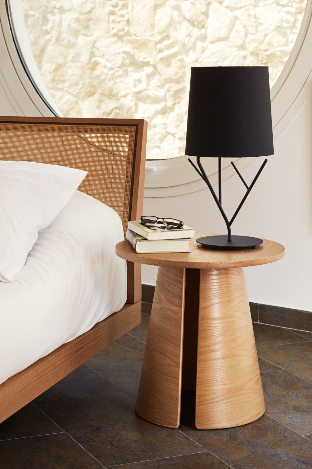 Table basse ronde Ø50 h50 cm Cep de Teulat en bois naturel