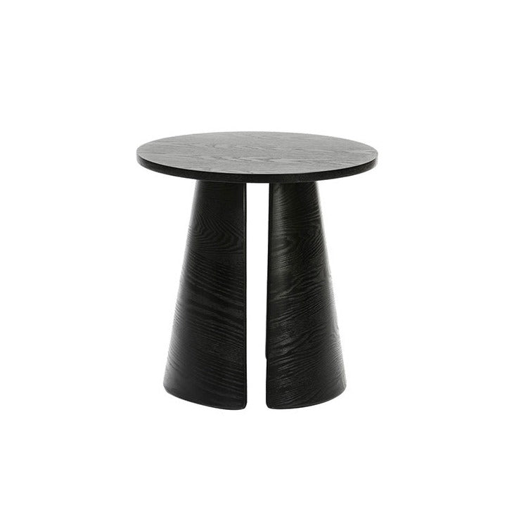 Table basse ronde Ø50 h50 cm Cep de Teulat en bois noir
