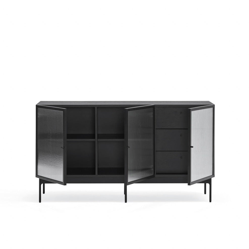 Buffet 3 portes 140x45 cm Blur de Teulat noir