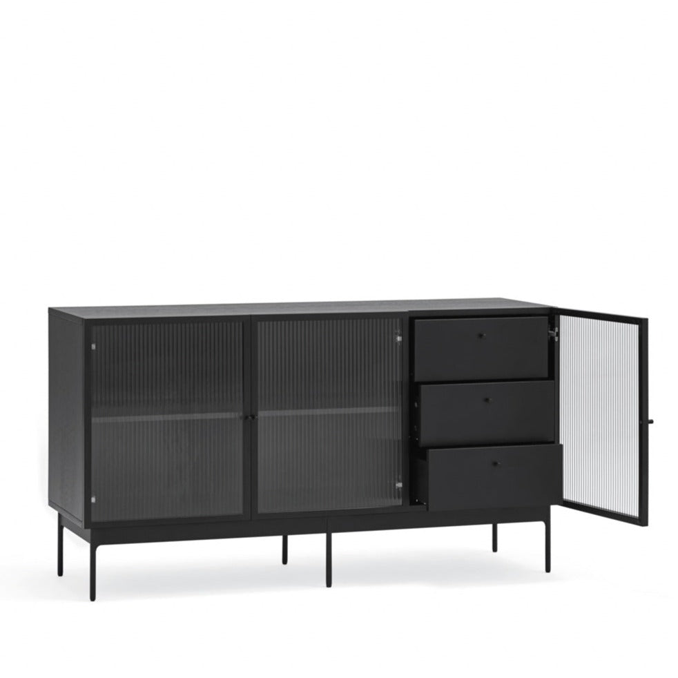 Buffet 3 portes 140x45 cm Blur de Teulat noir