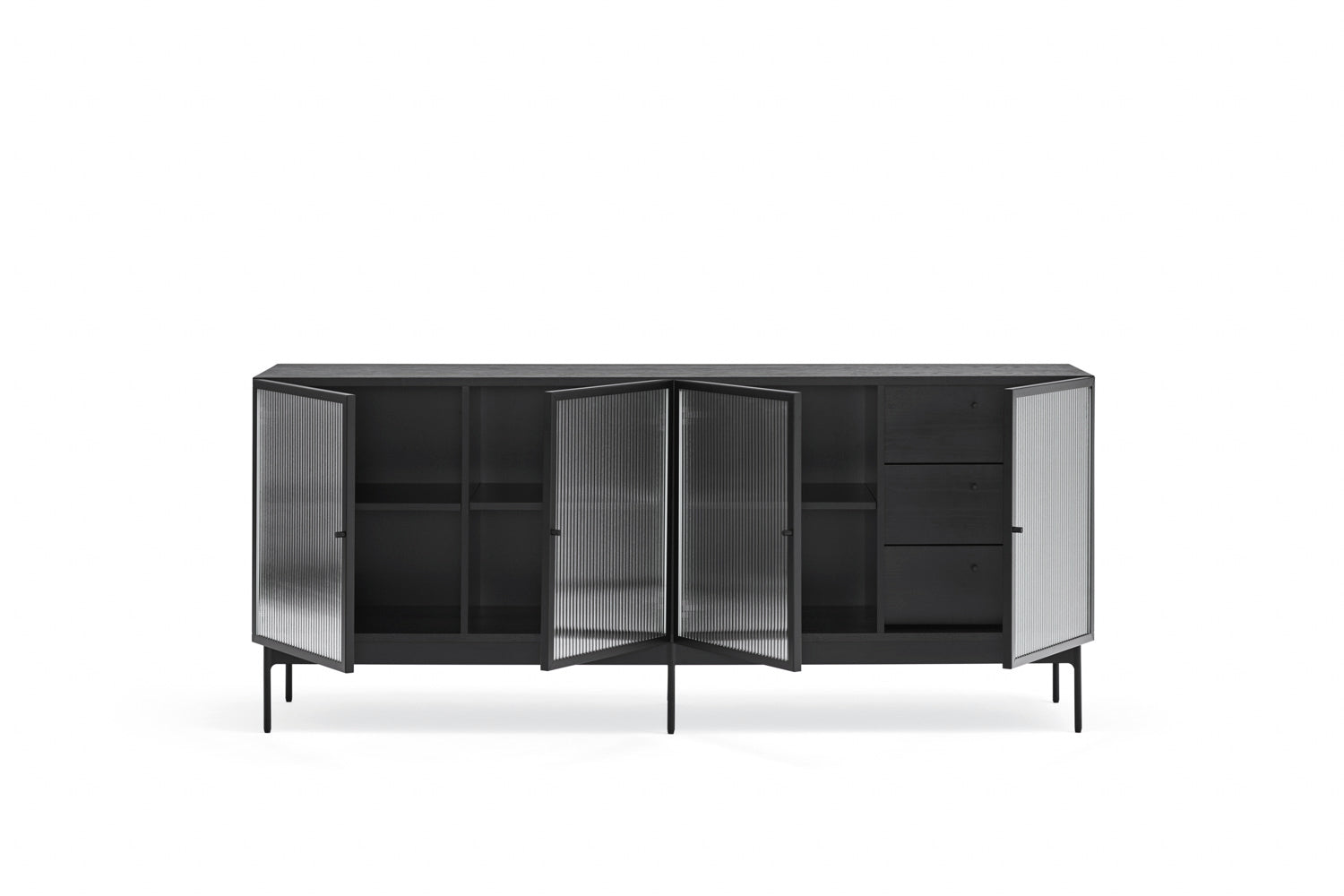 Buffet 4 portes 180x45 cm Blur de Teulat noir