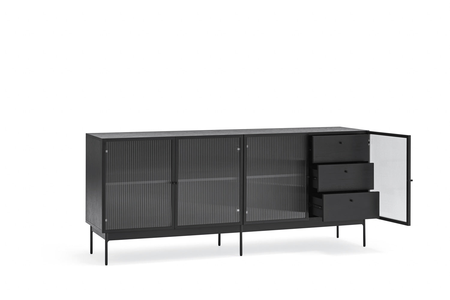 Buffet 4 portes 180x45 cm Blur de Teulat noir