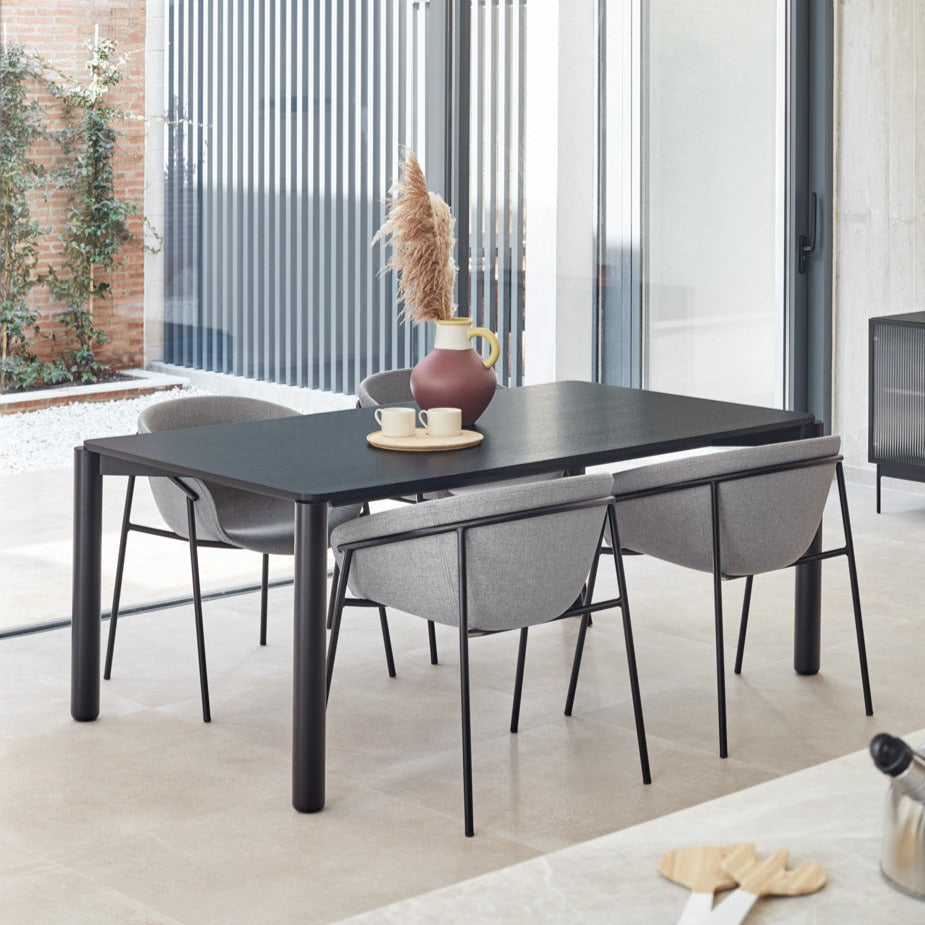 Table à manger 6 places 180x100 cm Atlas par Teulat en bois noir