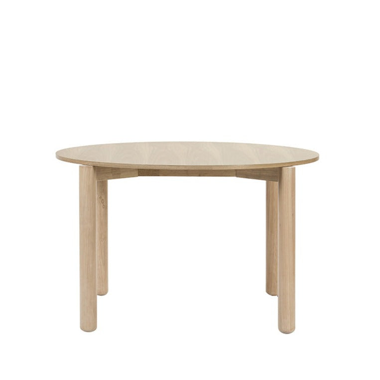 Table ronde 4 places Ø120 cm Atlas de Teulat en bois naturel