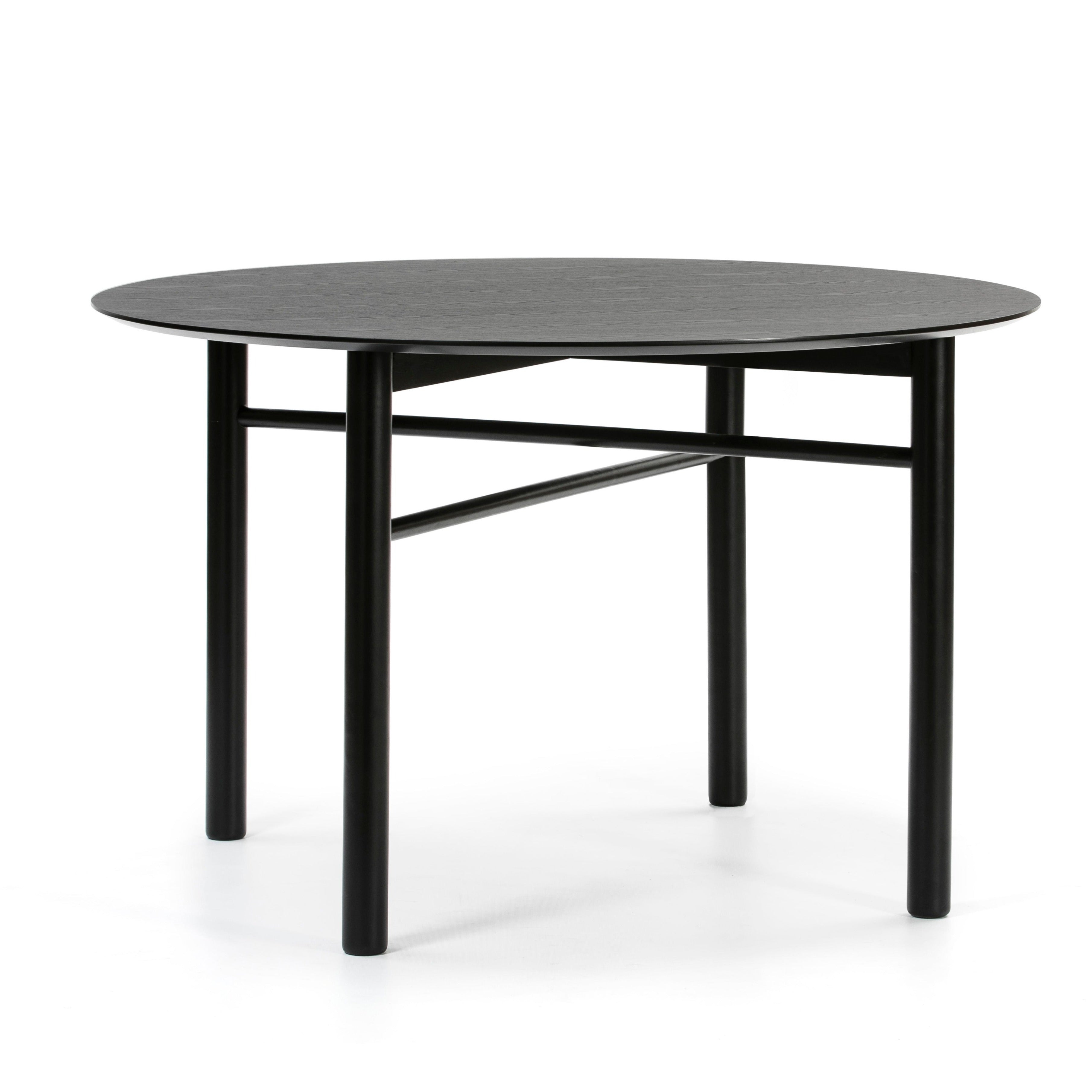 Table à manger Ø 120 cm Junco 4 places en bois noir