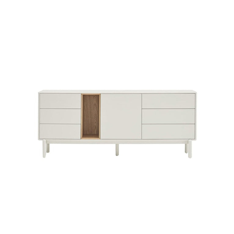 Buffet 6 tiroirs 1 porte 180x40 cm Corvo de Teulat crème