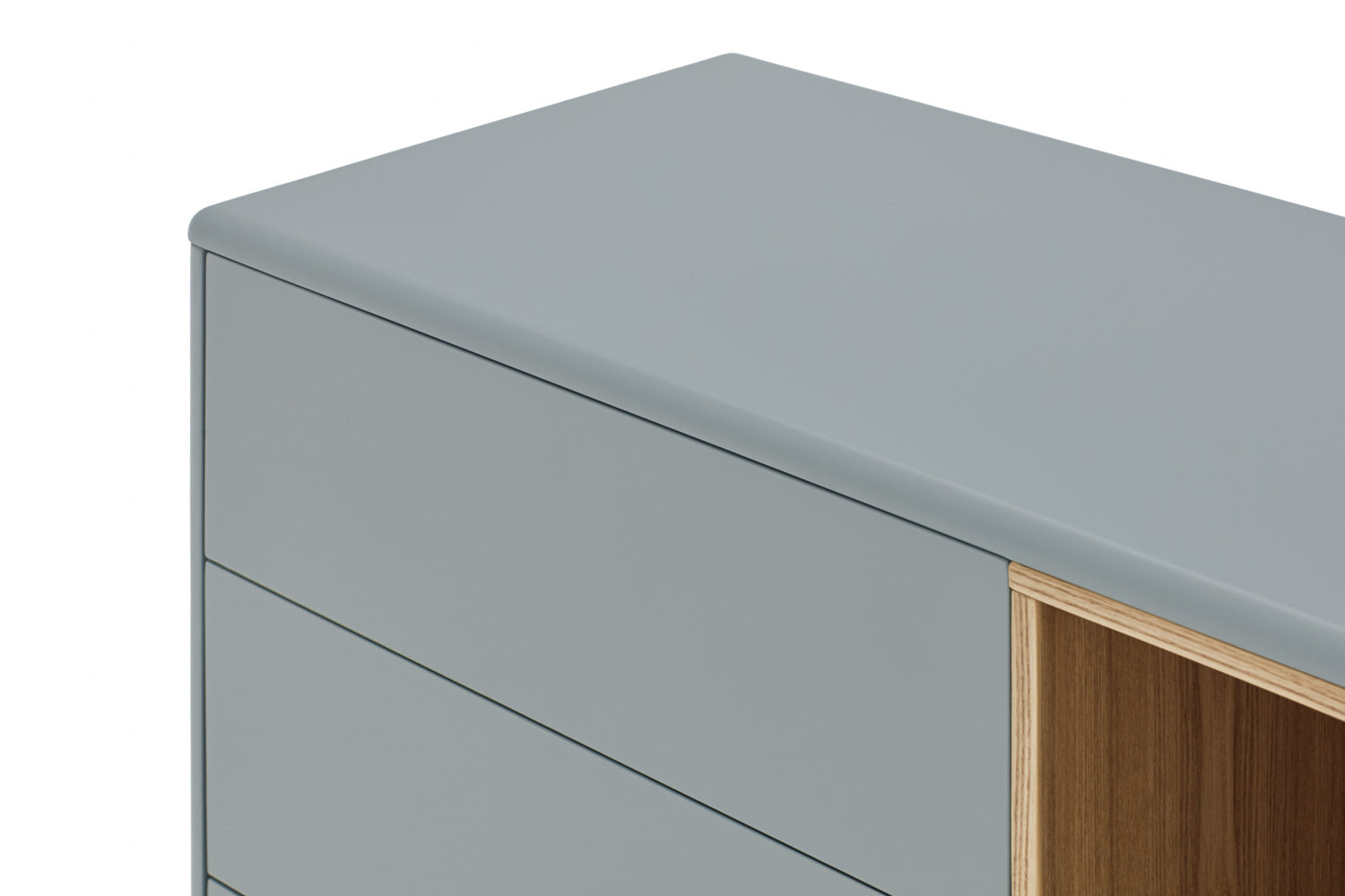 Buffet 6 tiroirs 1 porte 180x40 cm Corvo de Teulat gris perle