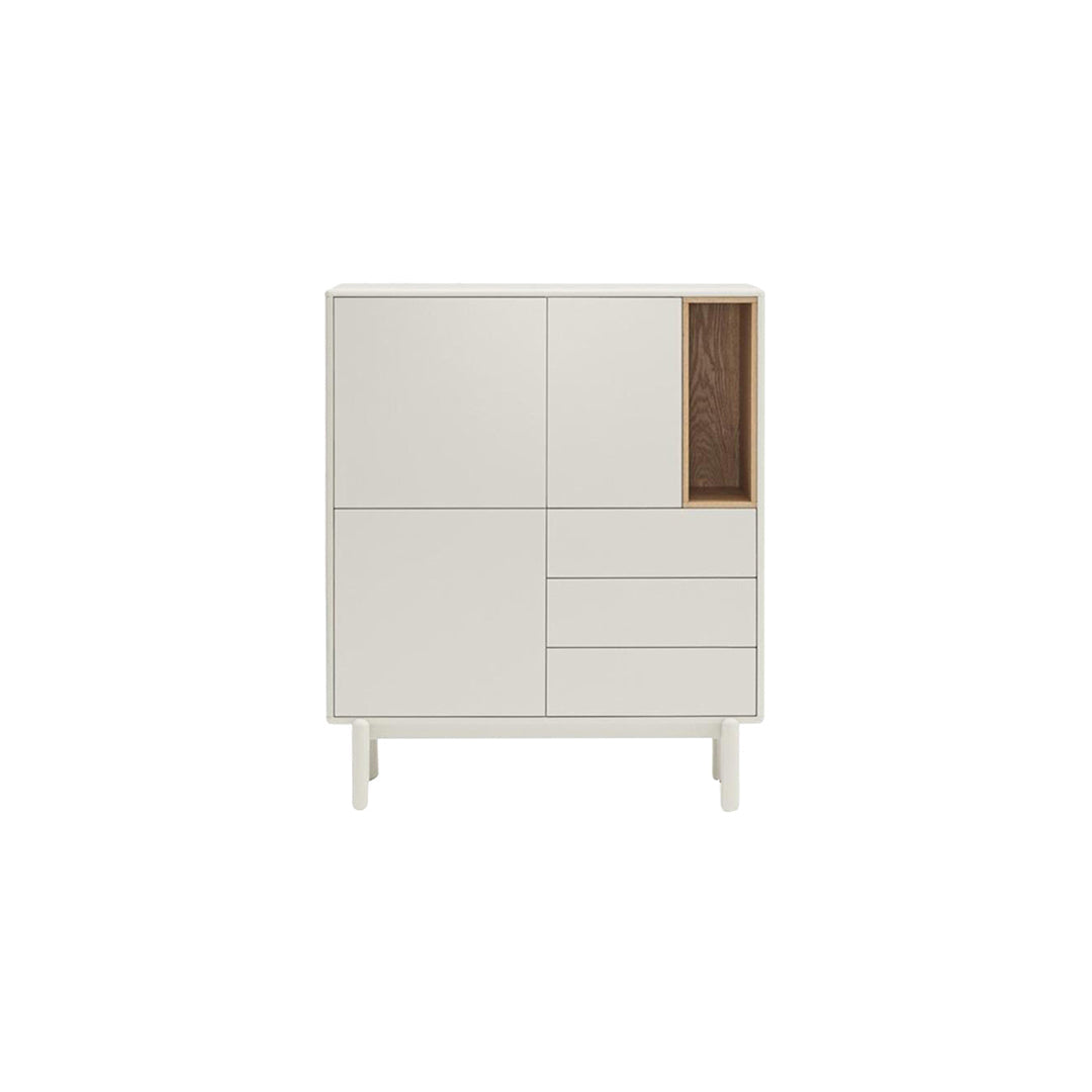 Buffet moderne 3 portes 3 tiroirs 100x120 cm Corvo de Teulat crème