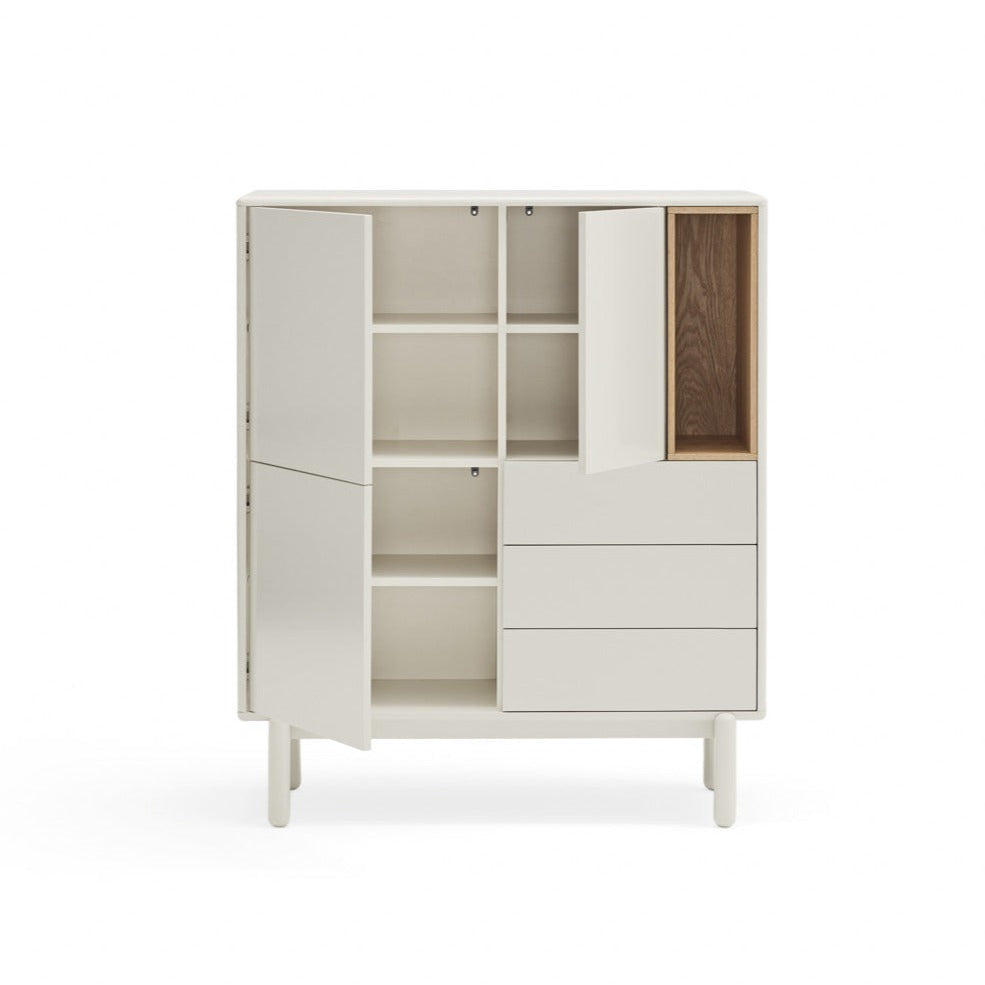 Buffet moderne 3 portes 3 tiroirs 100x120 cm Corvo de Teulat crème