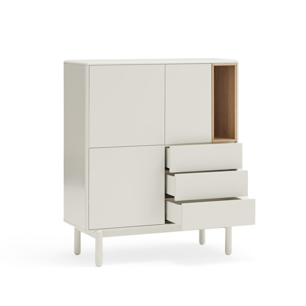 Buffet moderne 3 portes 3 tiroirs 100x120 cm Corvo de Teulat crème