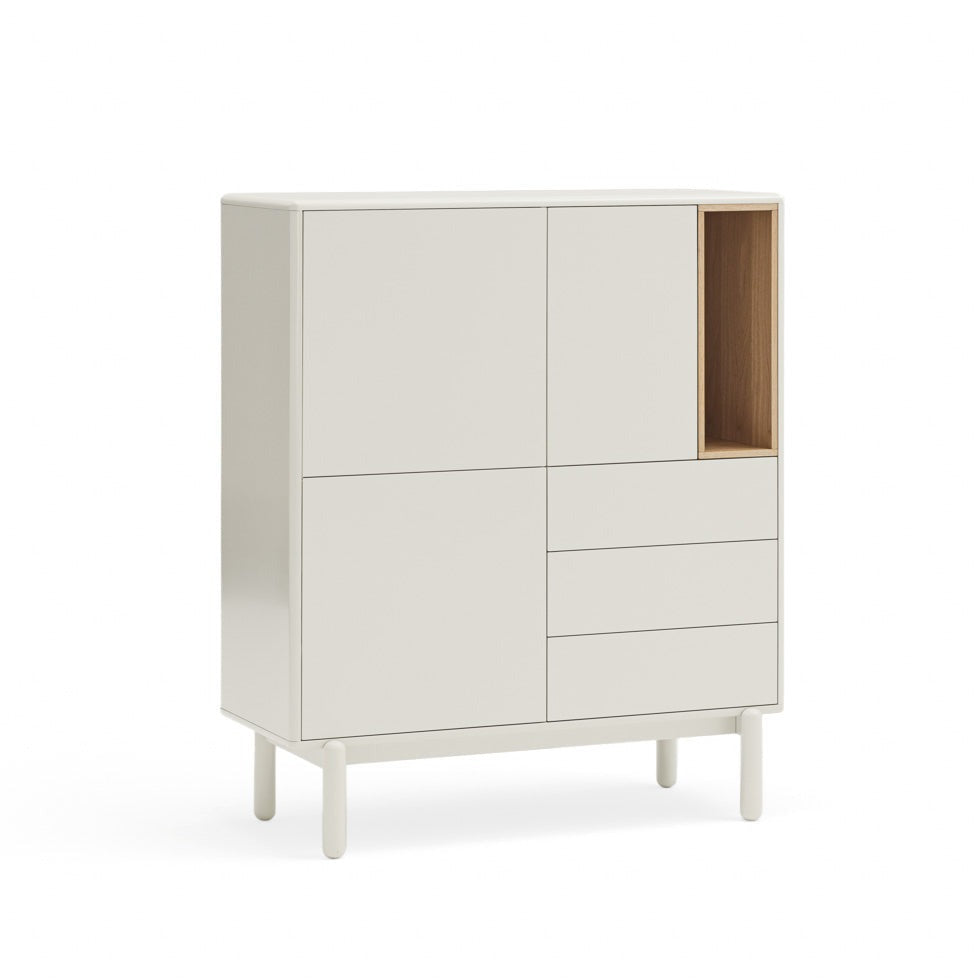 Buffet moderne 3 portes 3 tiroirs 100x120 cm Corvo de Teulat crème