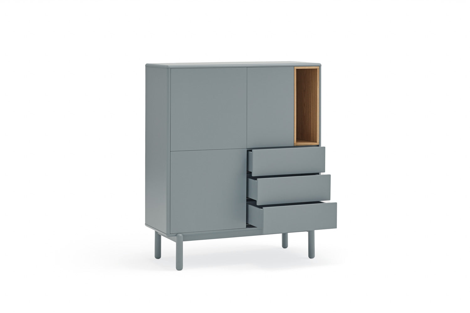 Buffet 3 portes 3 tiroirs 100x120 cm Corvo de Teulat gris perle