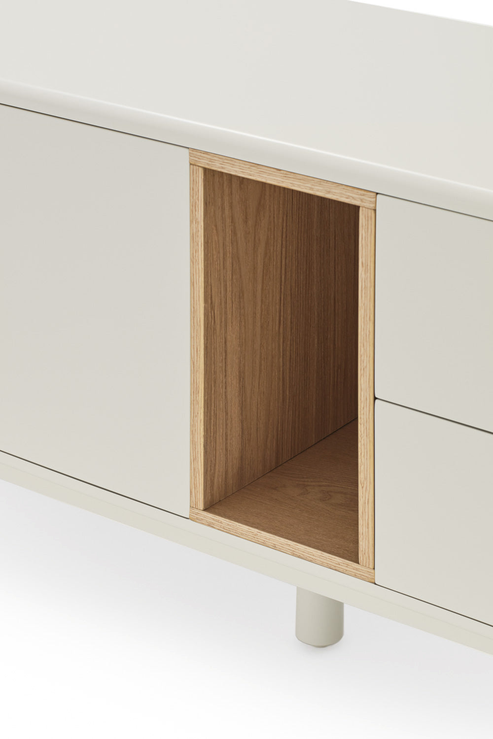 Meuble TV 2 portes 2 tiroirs 180x40 cm Corvo de Teulat crème