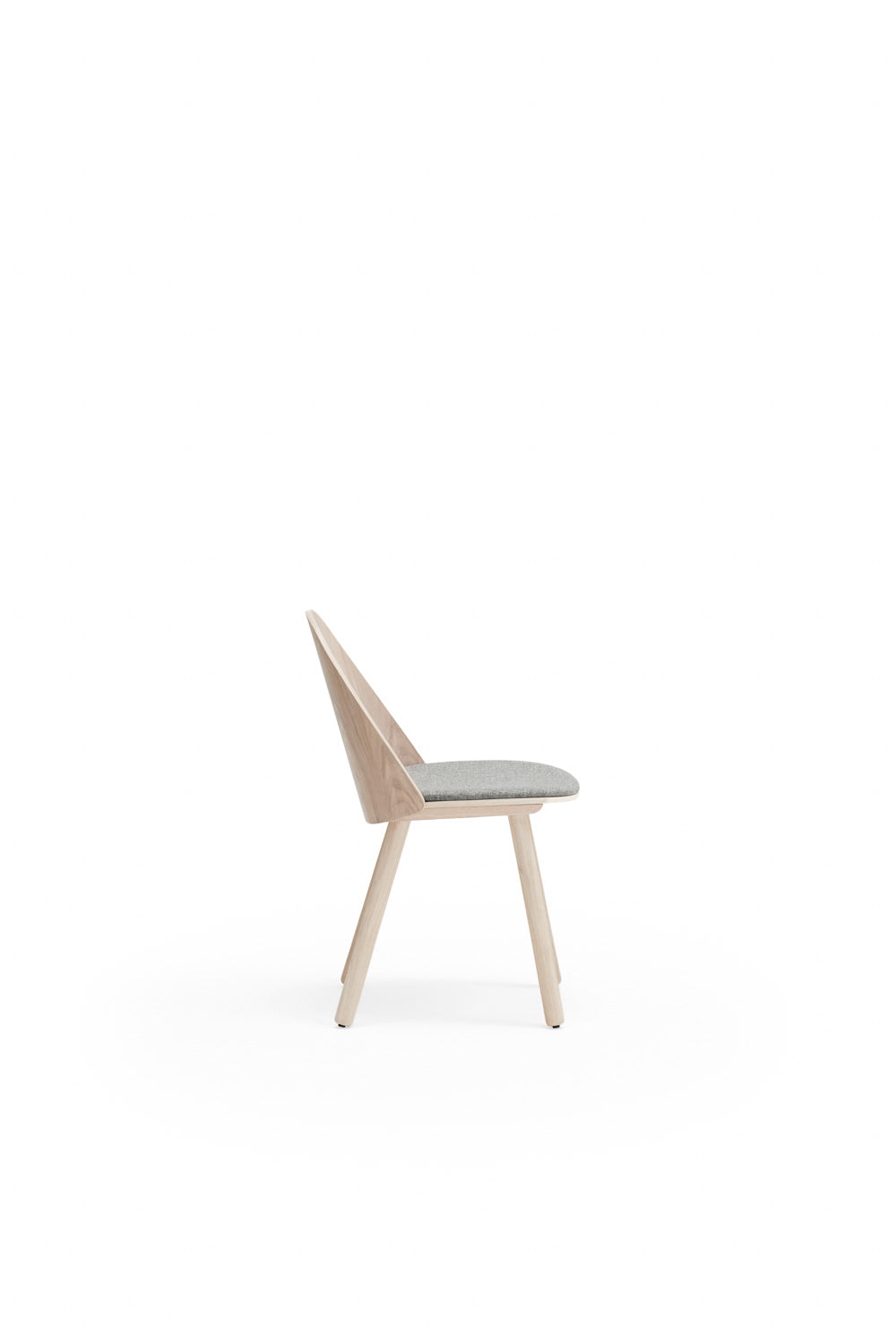 Lot de 2 chaises Uma en bois naturel et tissu gris clair