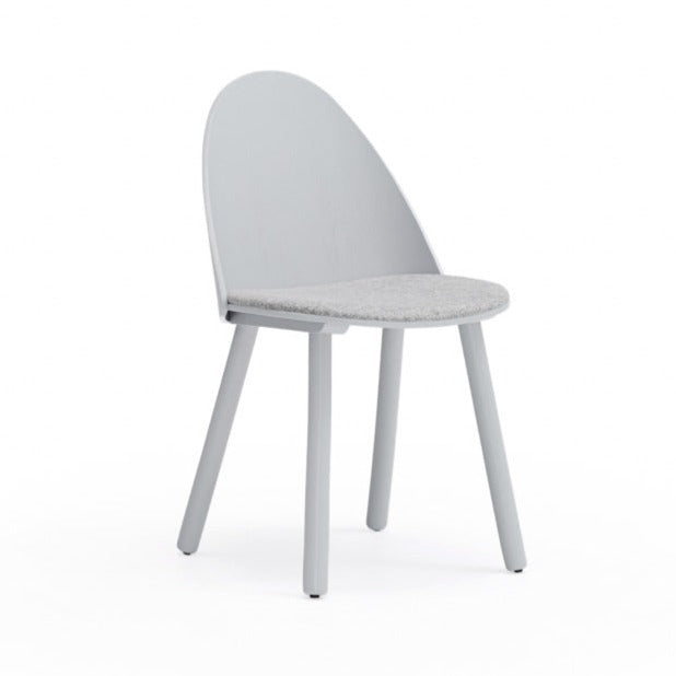 Lot de 2 chaises Uma bois et tissu gris