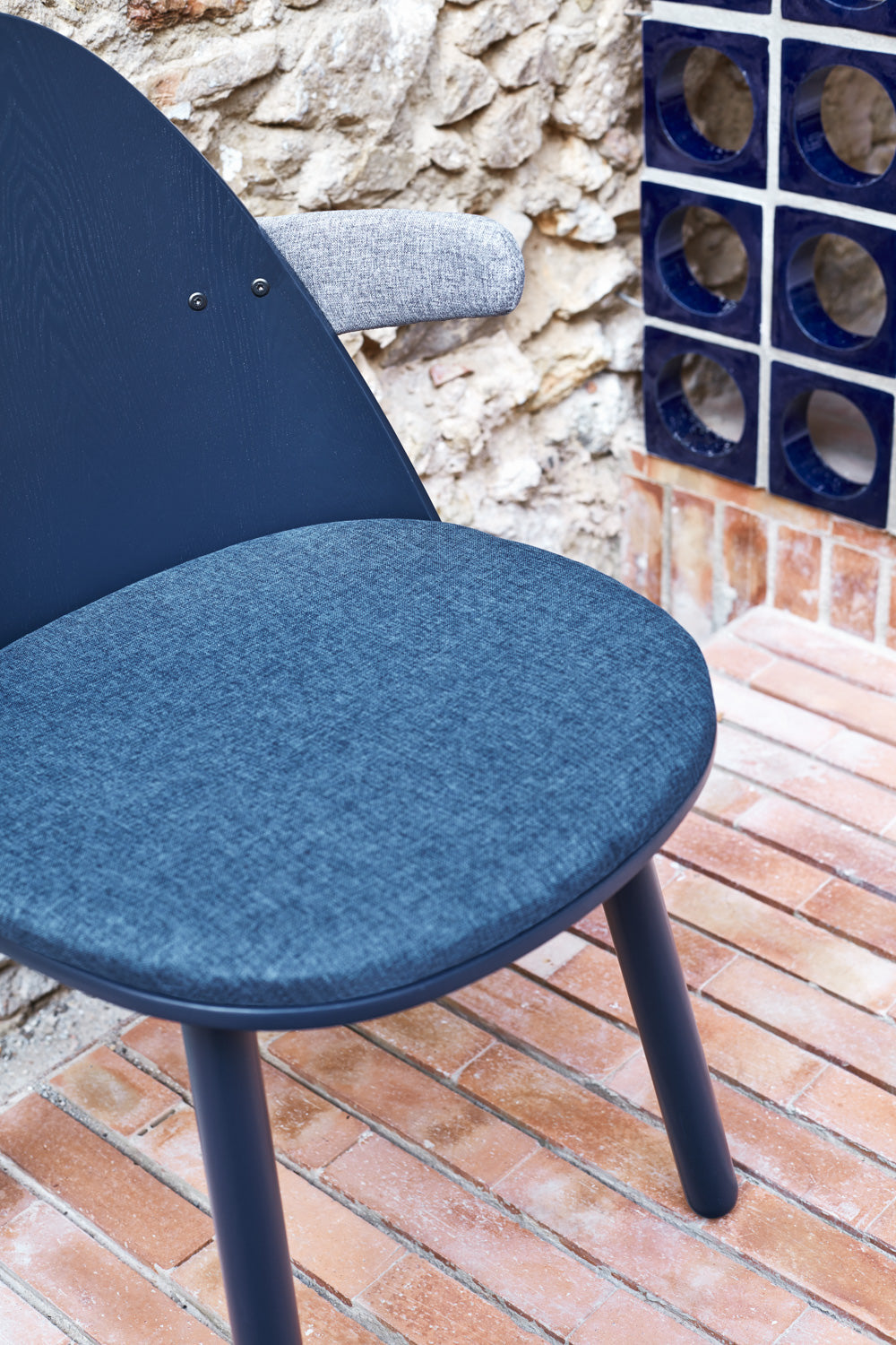 Lot de 2 chaises Uma bleue avec accoudoirs