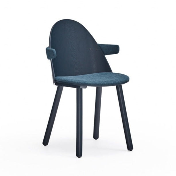 Lot de 2 chaises Uma bleue avec accoudoirs