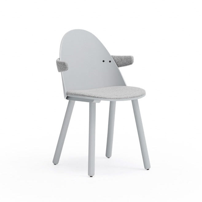 Lot de 2 chaises Uma grise avec accoudoirs