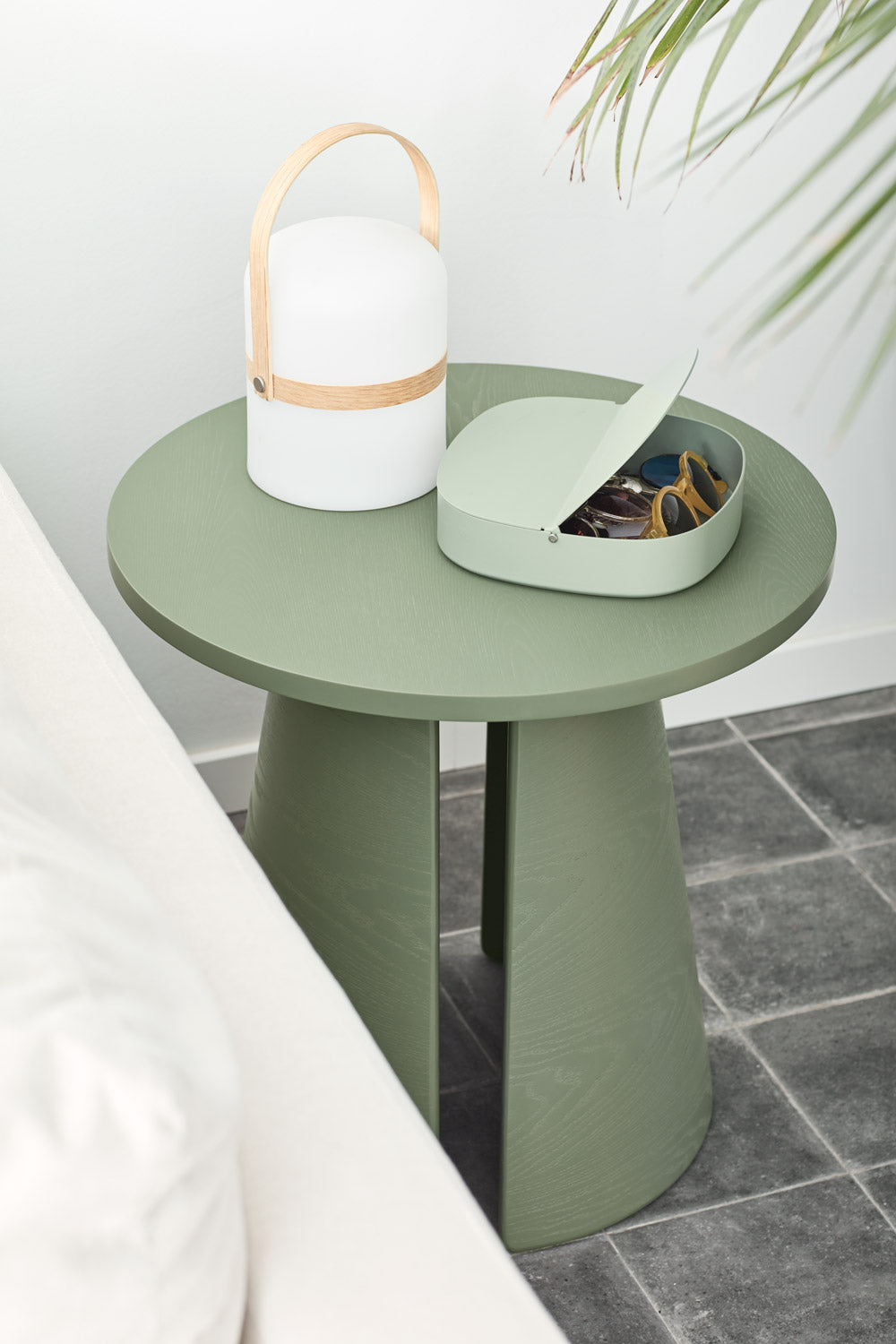 Table basse ronde Ø50 h50 cm Cep de Teulat en bois vert