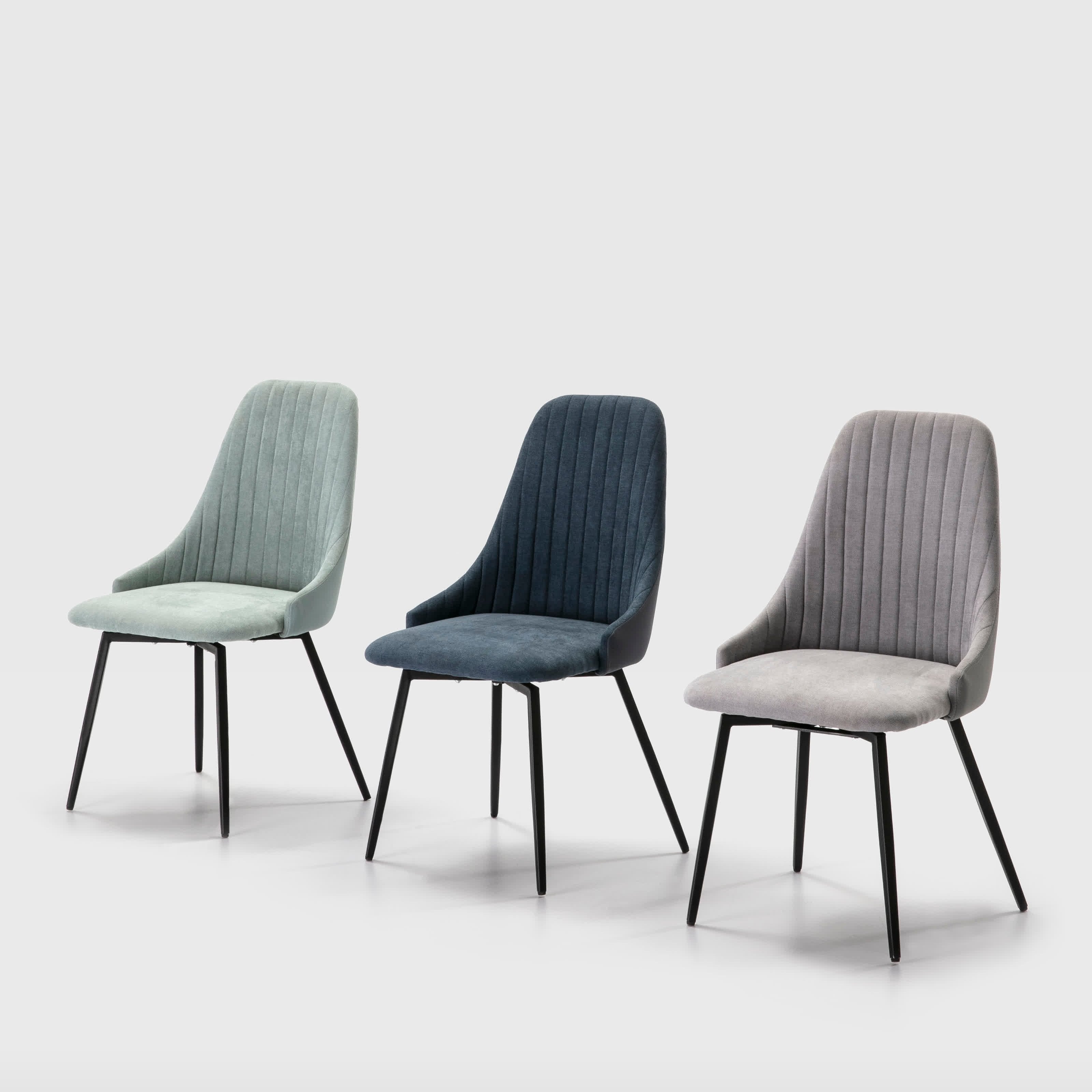 Set di 2 sedie in tessuto con gambe in metallo Elisa 43x44 h90 cm