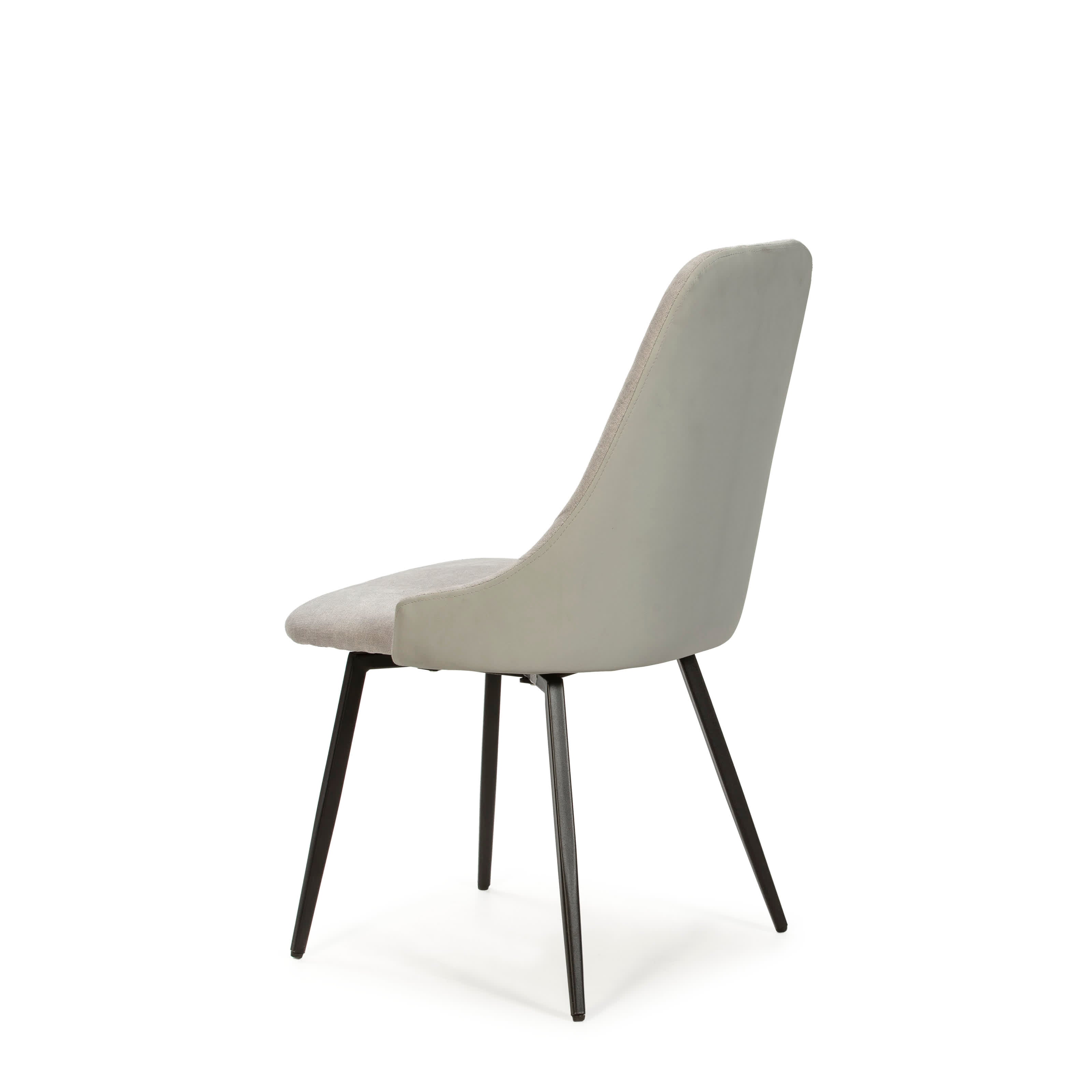 Set di 2 sedie in tessuto con gambe in metallo Elisa 43x44 h90 cm