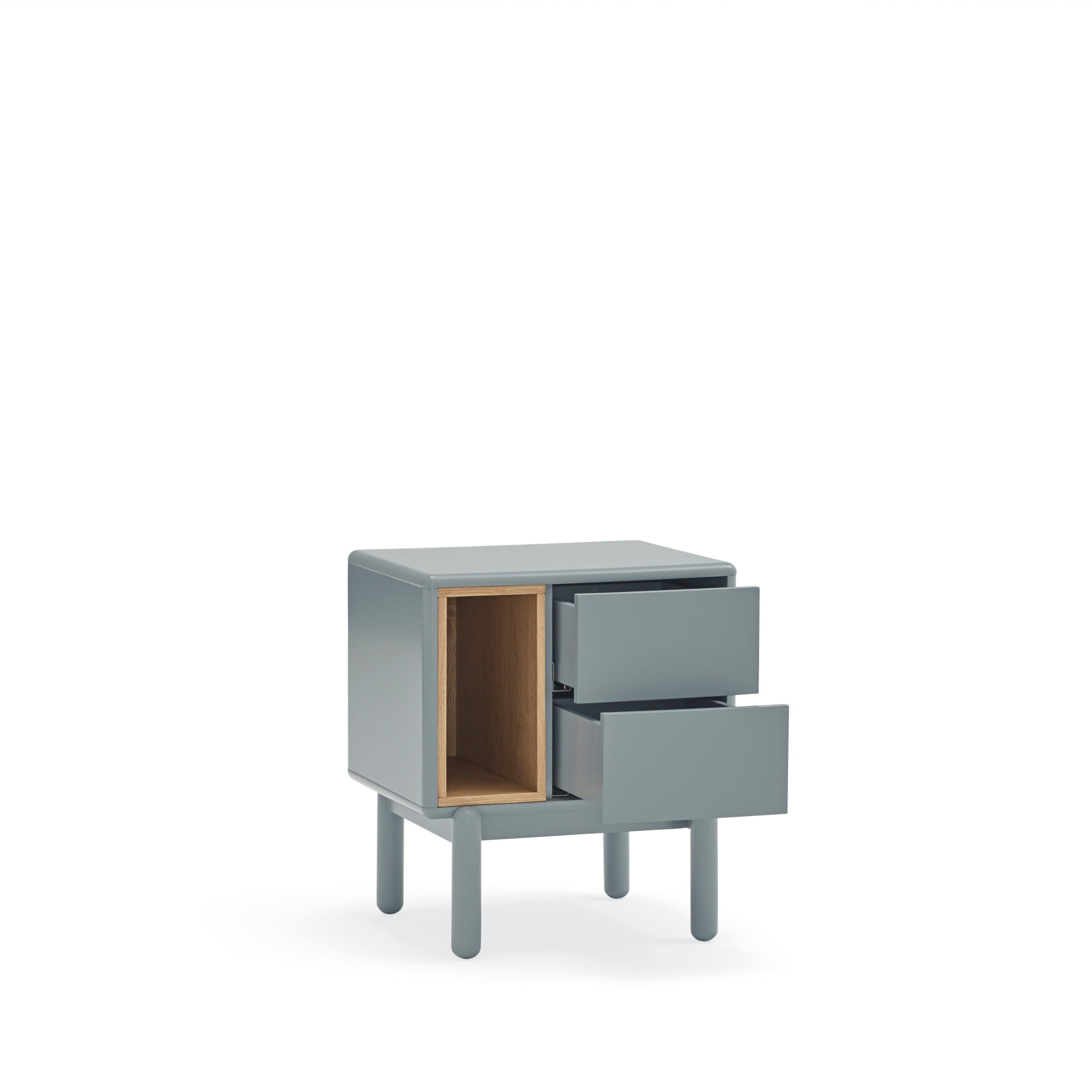 Table de chevet 2 tiroirs 48x35 cm Corvo de Teulat gris perle