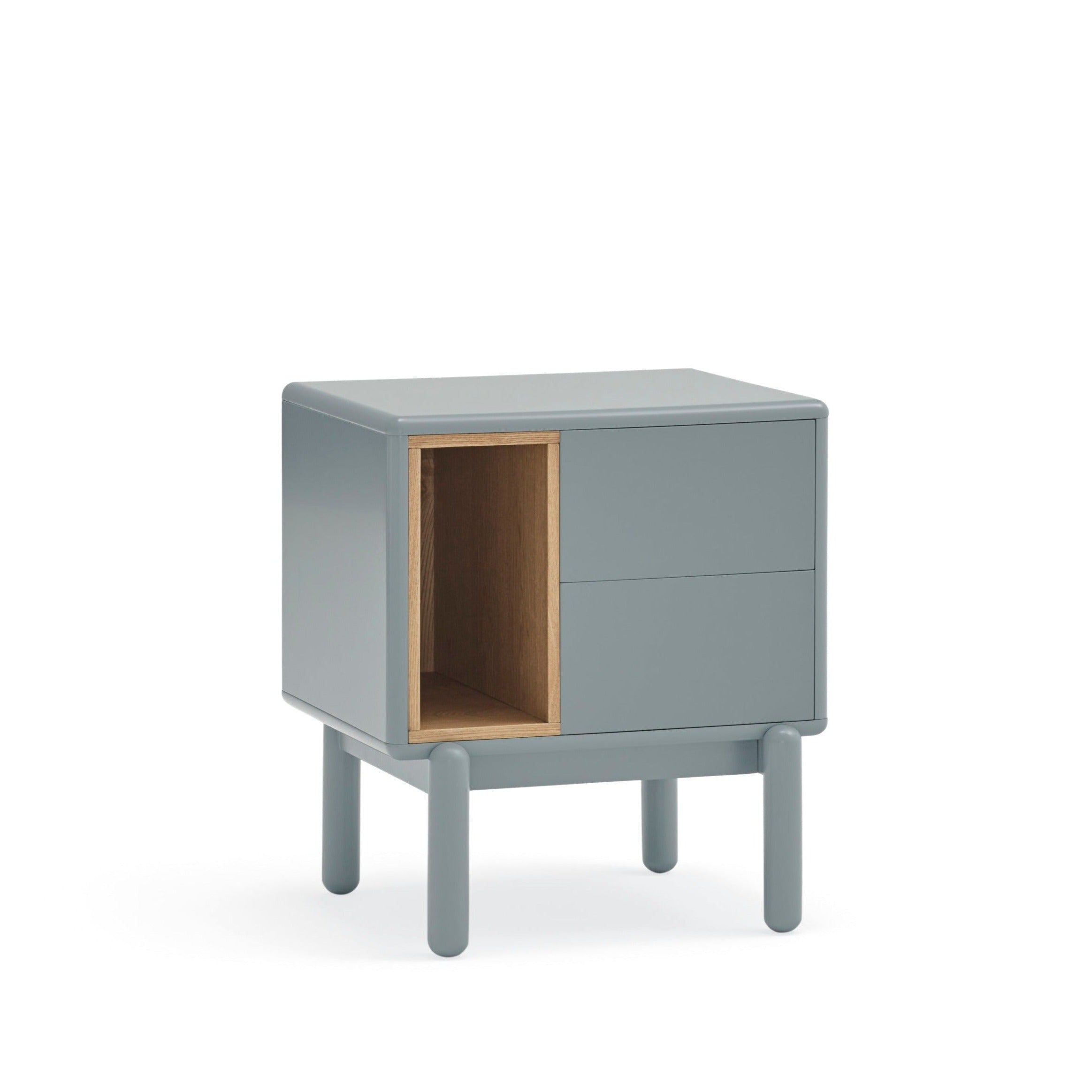 Table de chevet 2 tiroirs 48x35 cm Corvo de Teulat gris perle