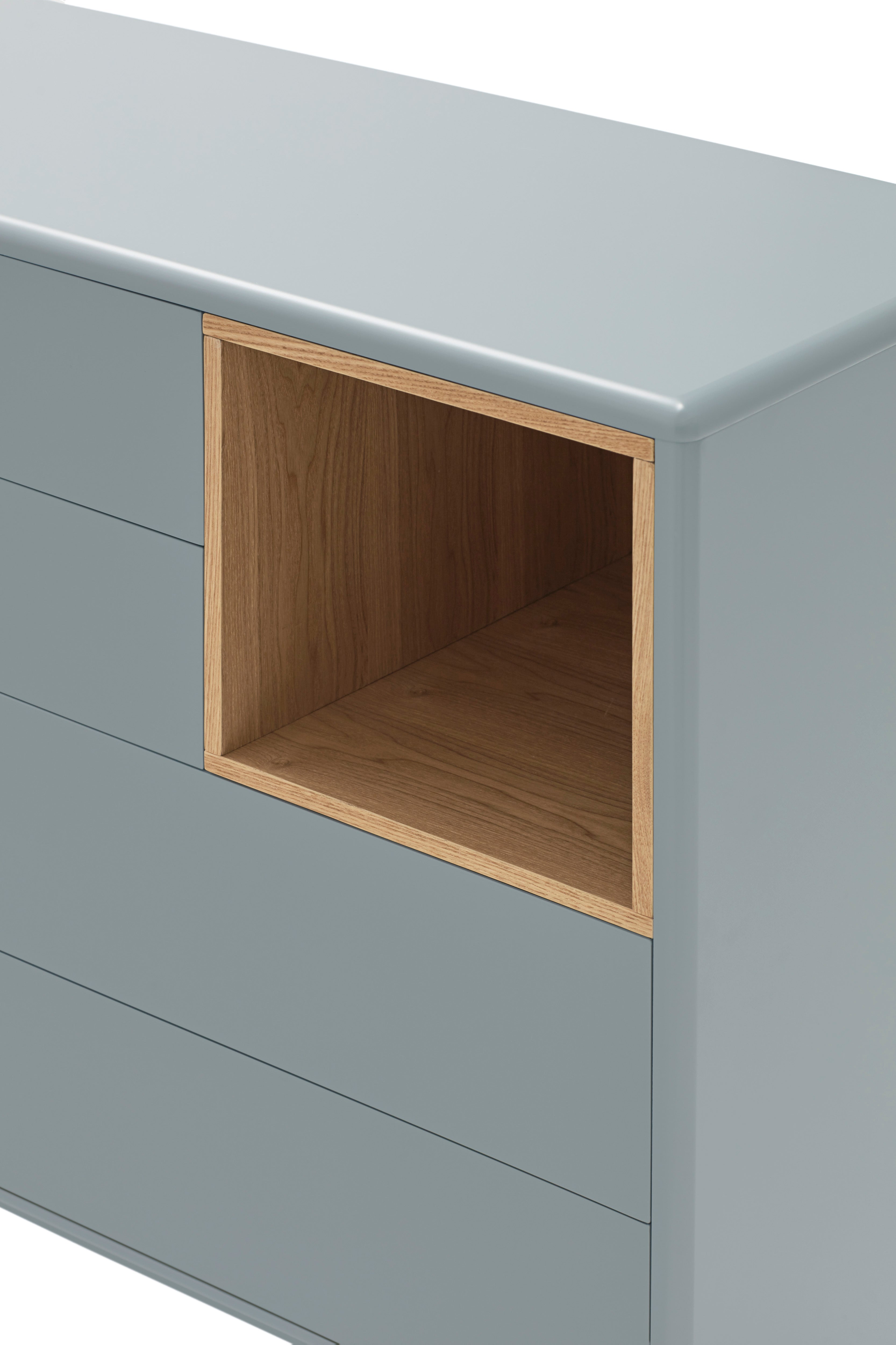 Commode 4 tiroirs 90x40 cm Corvo de Teulat gris perle
