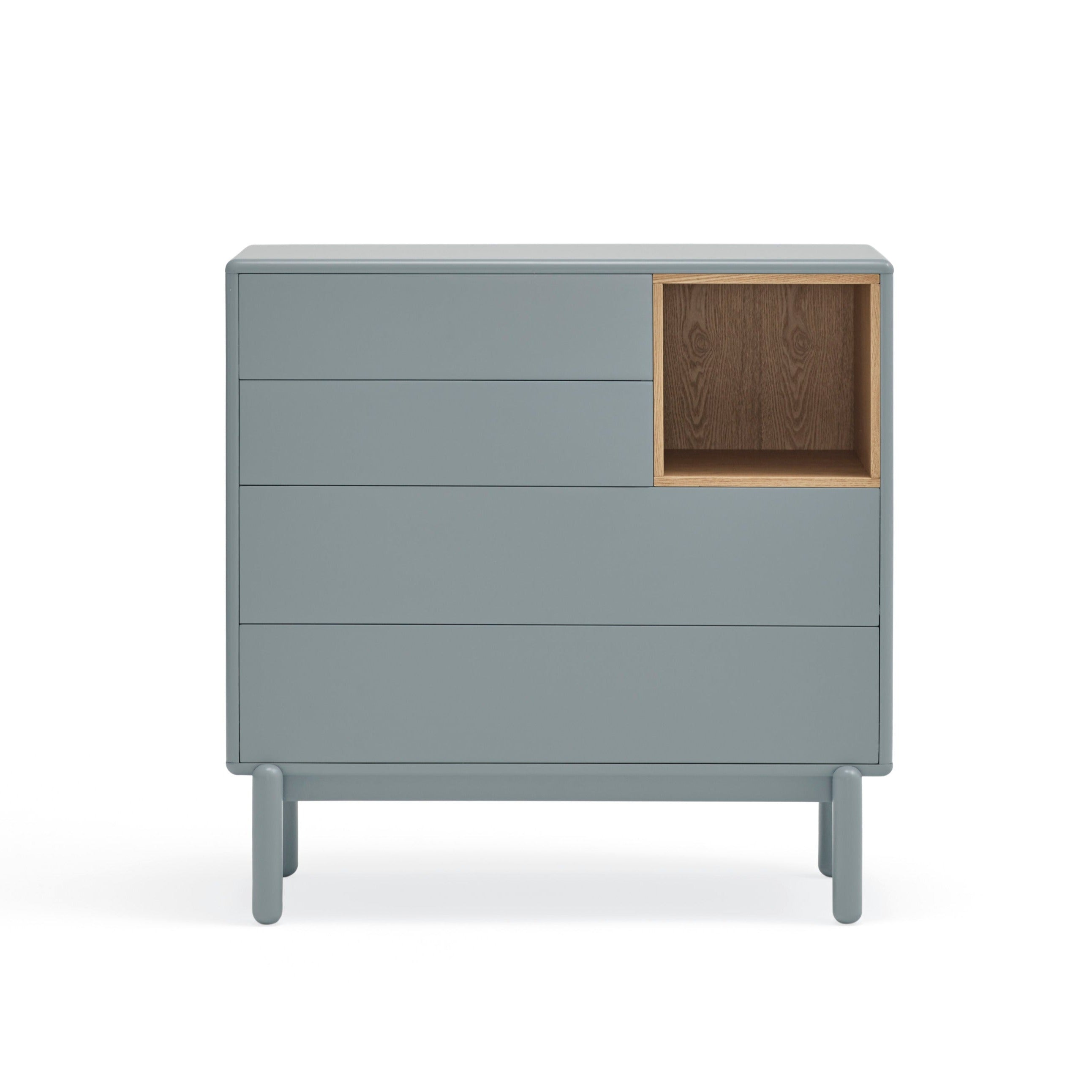Commode 4 tiroirs 90x40 cm Corvo de Teulat gris perle