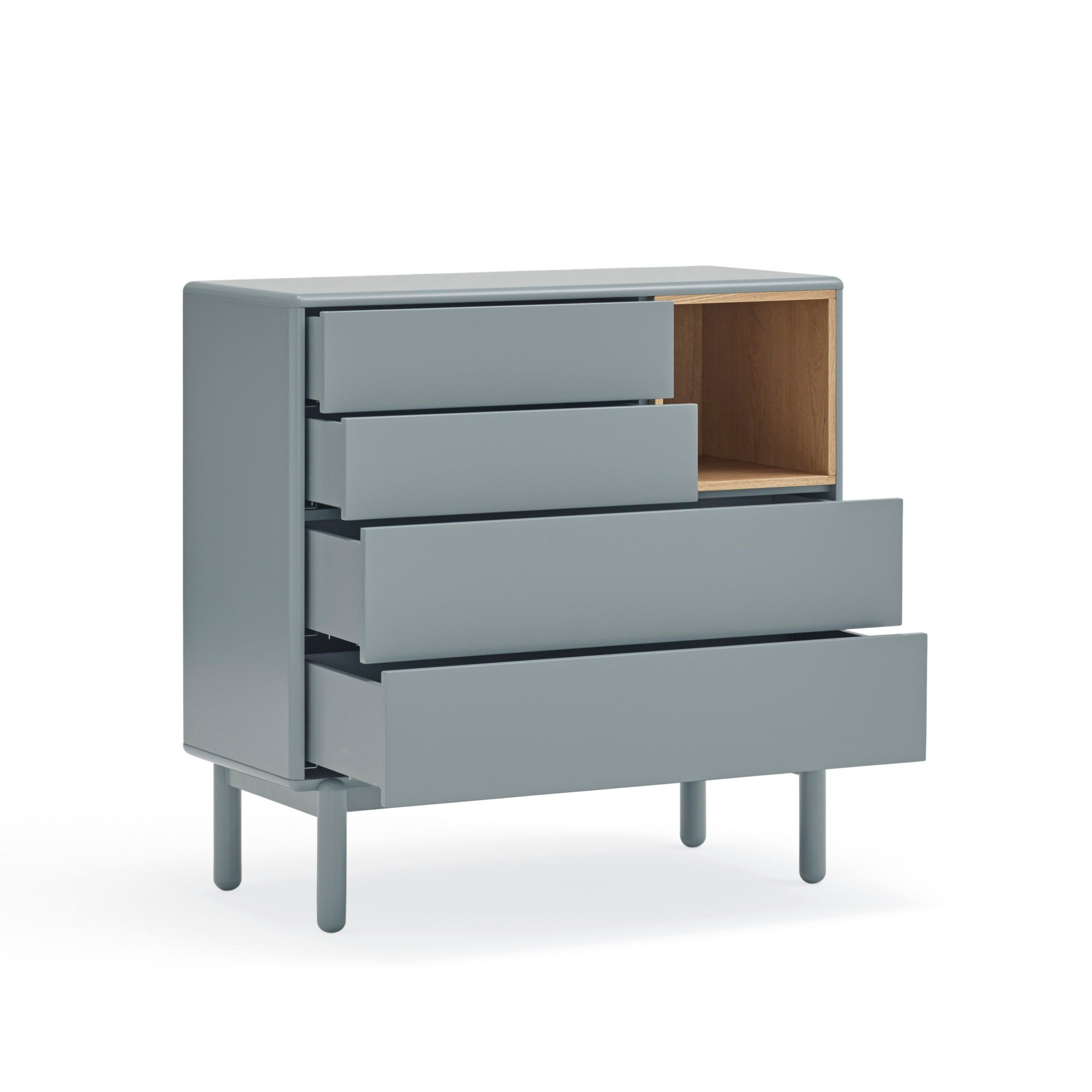Commode 4 tiroirs 90x40 cm Corvo de Teulat gris perle