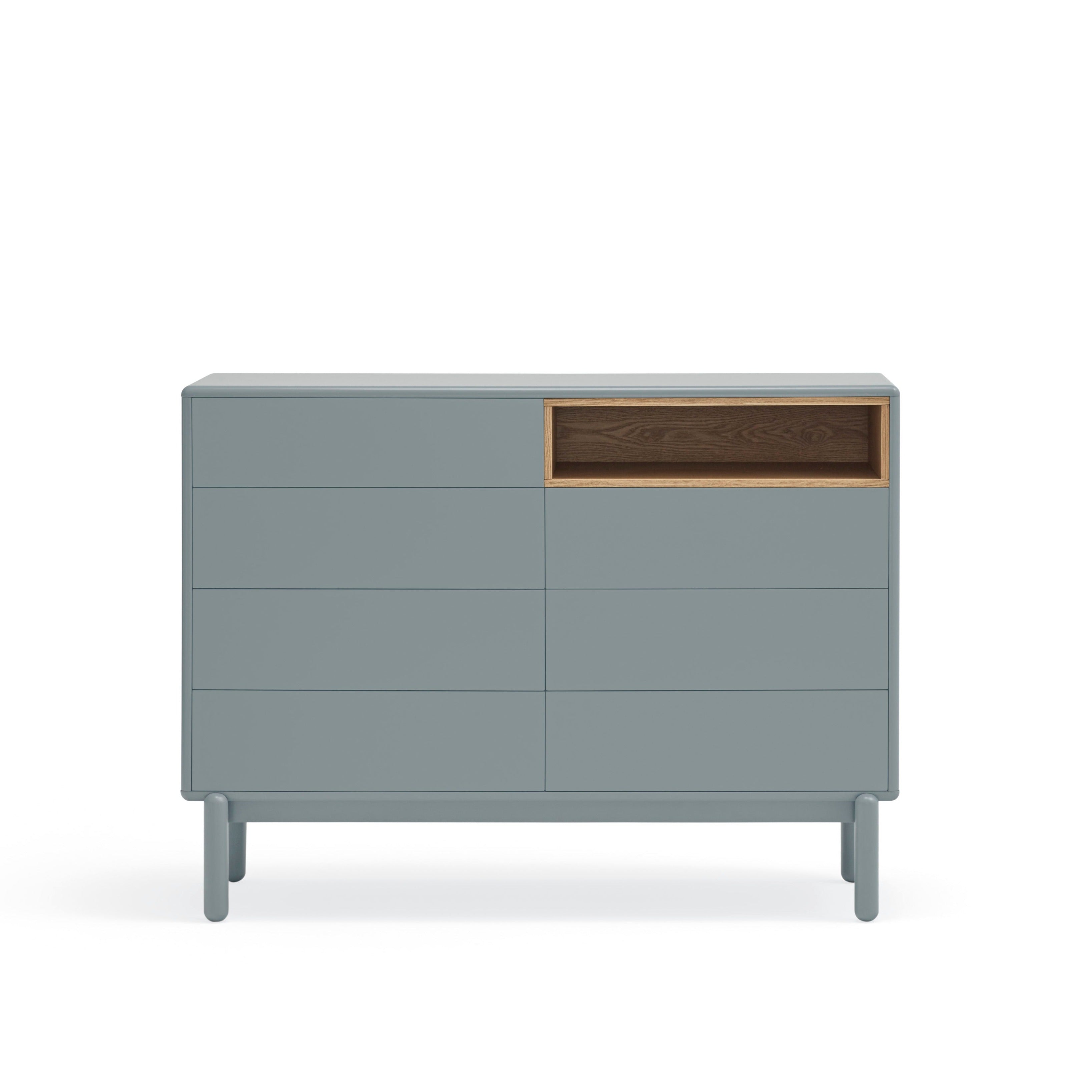 Commode 7 tiroirs 120x40 cm Corvo de Teulat gris perle