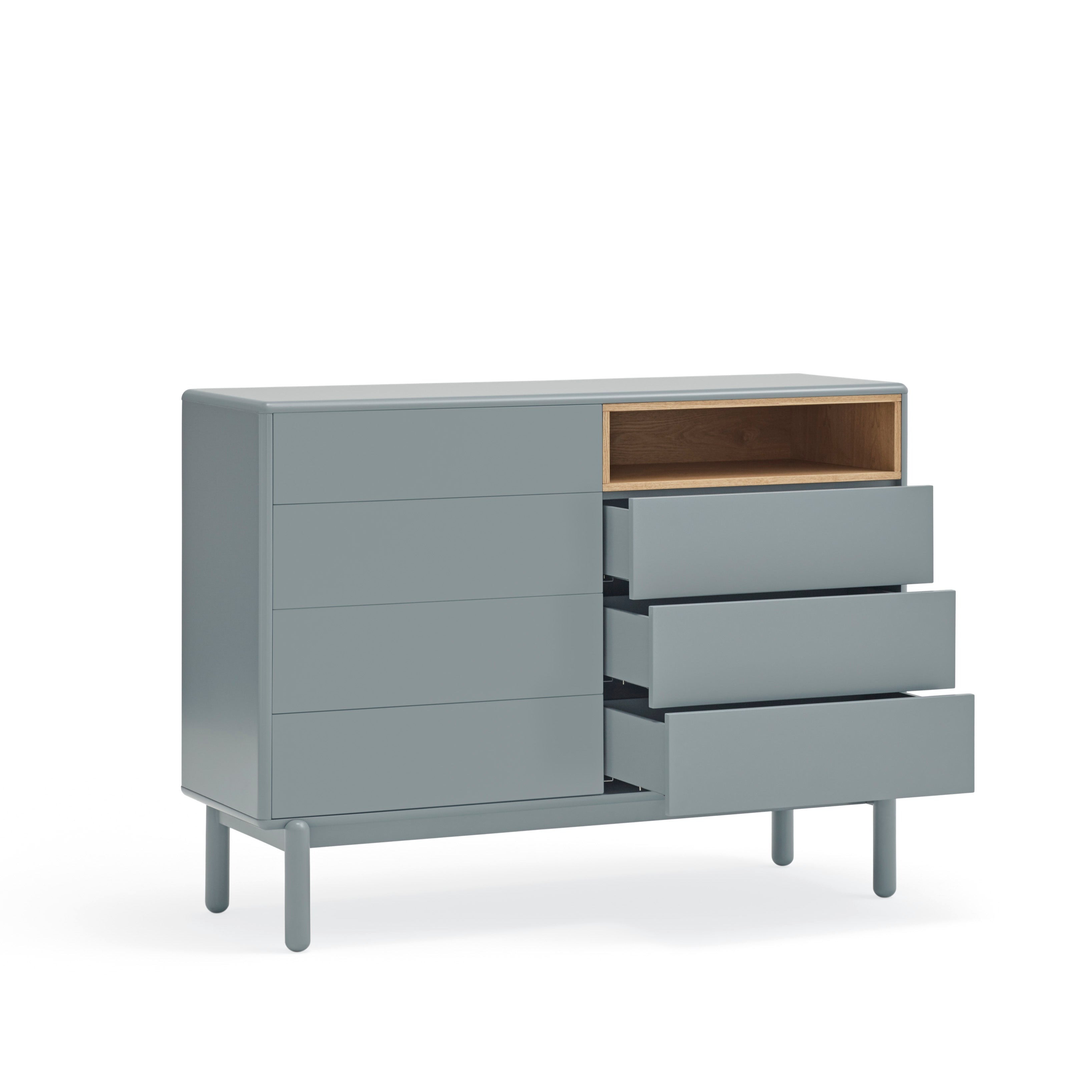 Commode 7 tiroirs 120x40 cm Corvo de Teulat gris perle